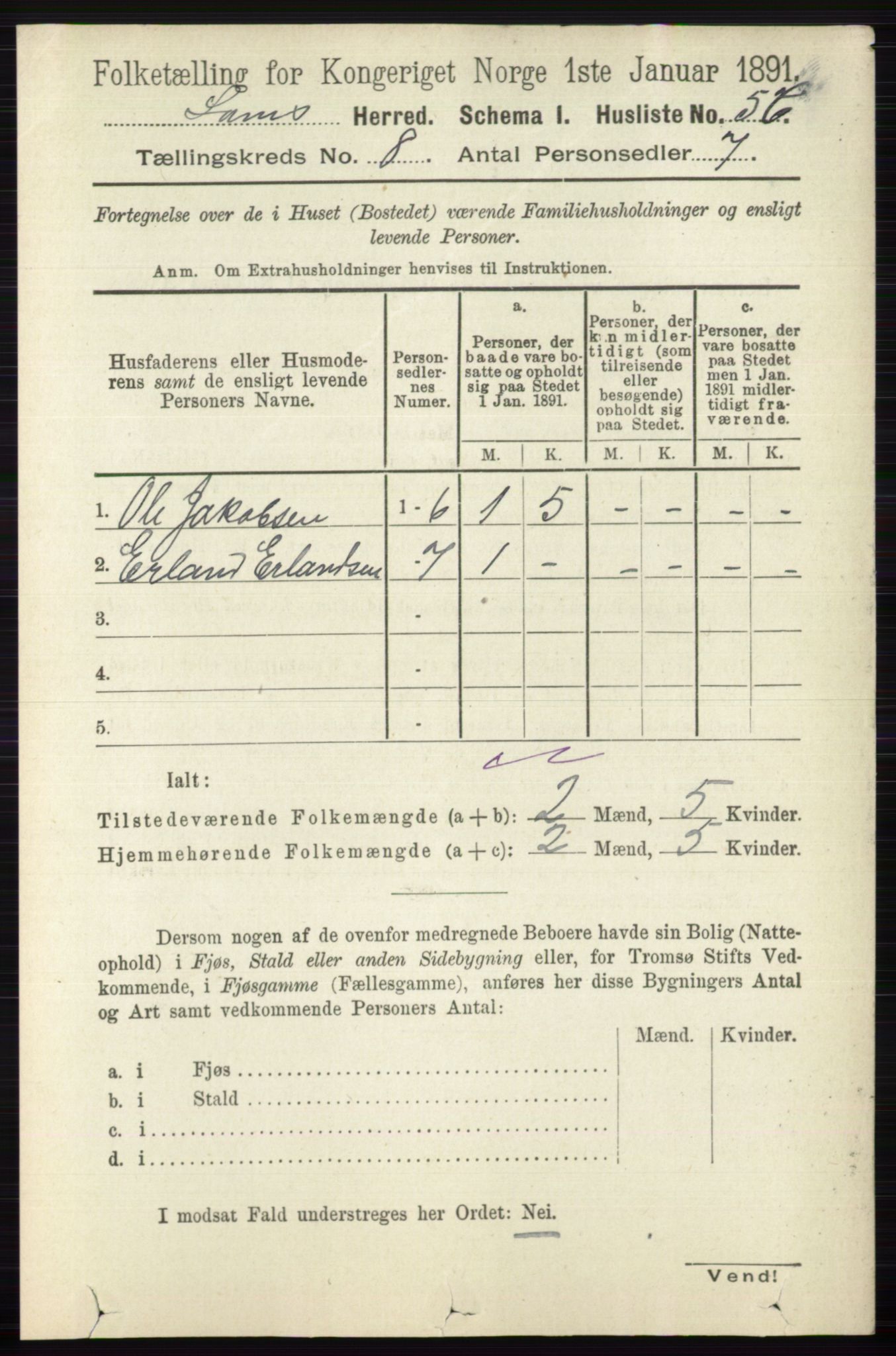 RA, 1891 census for 0514 Lom, 1891, p. 3098