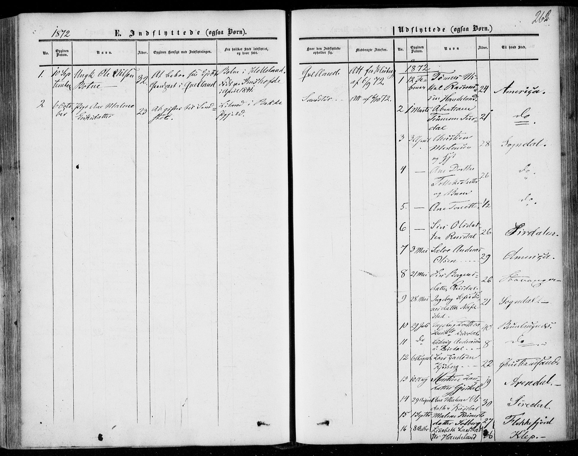 Lund sokneprestkontor, AV/SAST-A-101809/S06/L0009: Parish register (official) no. A 8, 1853-1877, p. 262