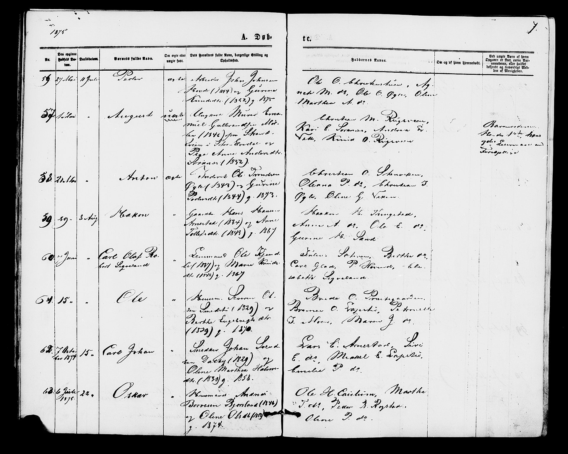 Åmot prestekontor, Hedmark, AV/SAH-PREST-056/H/Ha/Haa/L0009: Parish register (official) no. 9, 1875-1883, p. 7