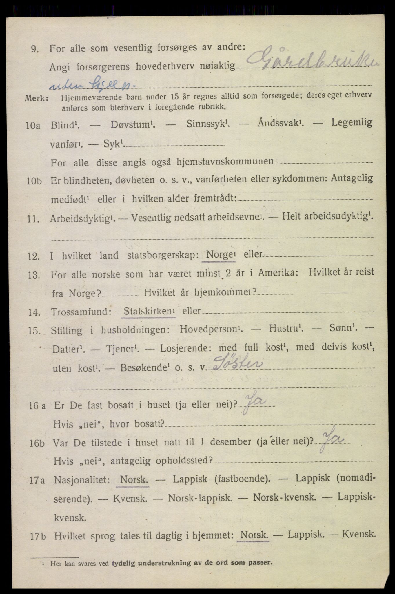 SAT, 1920 census for Ankenes, 1920, p. 7938