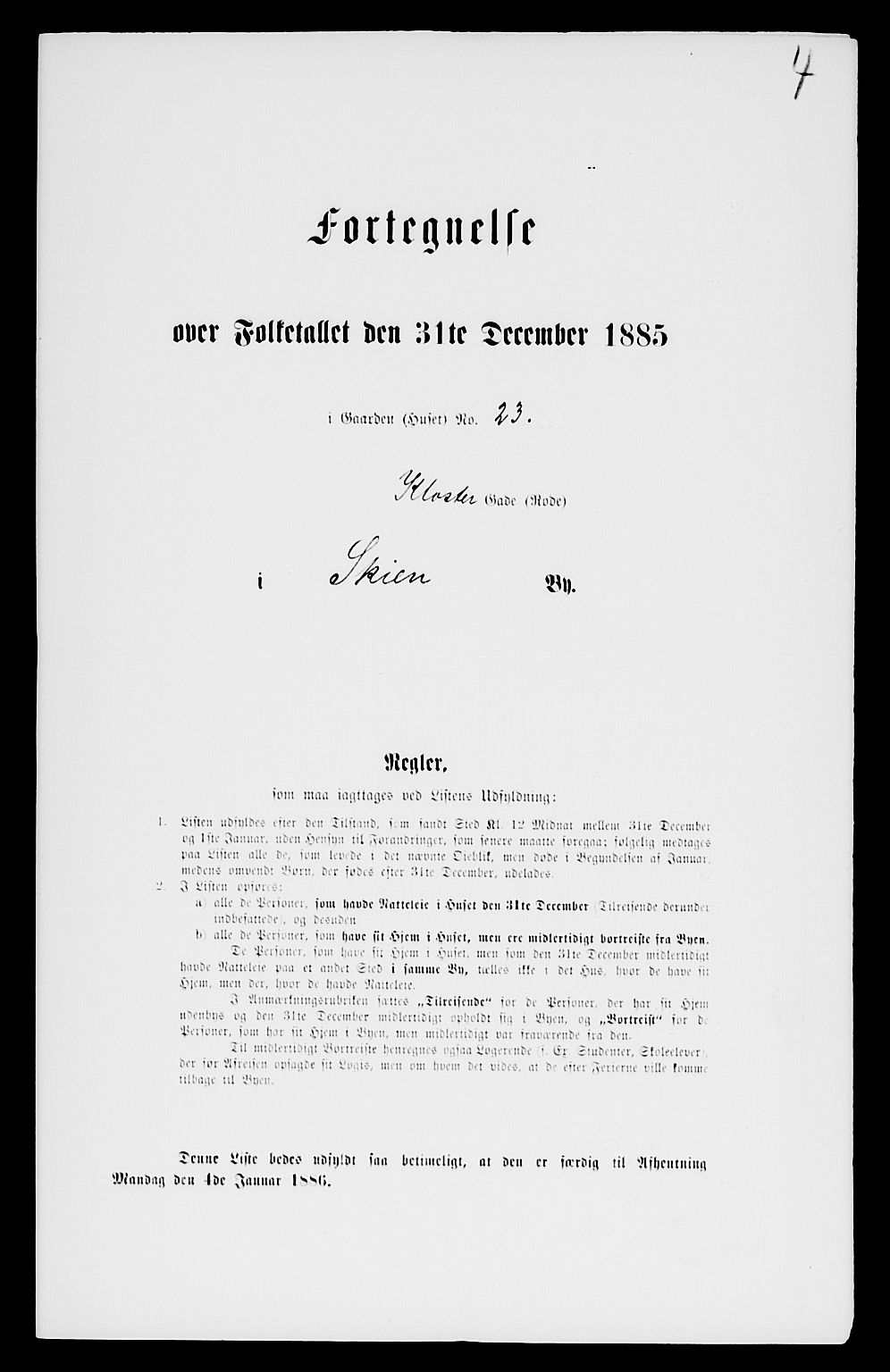 SAKO, 1885 census for 0806 Skien, 1885, p. 8