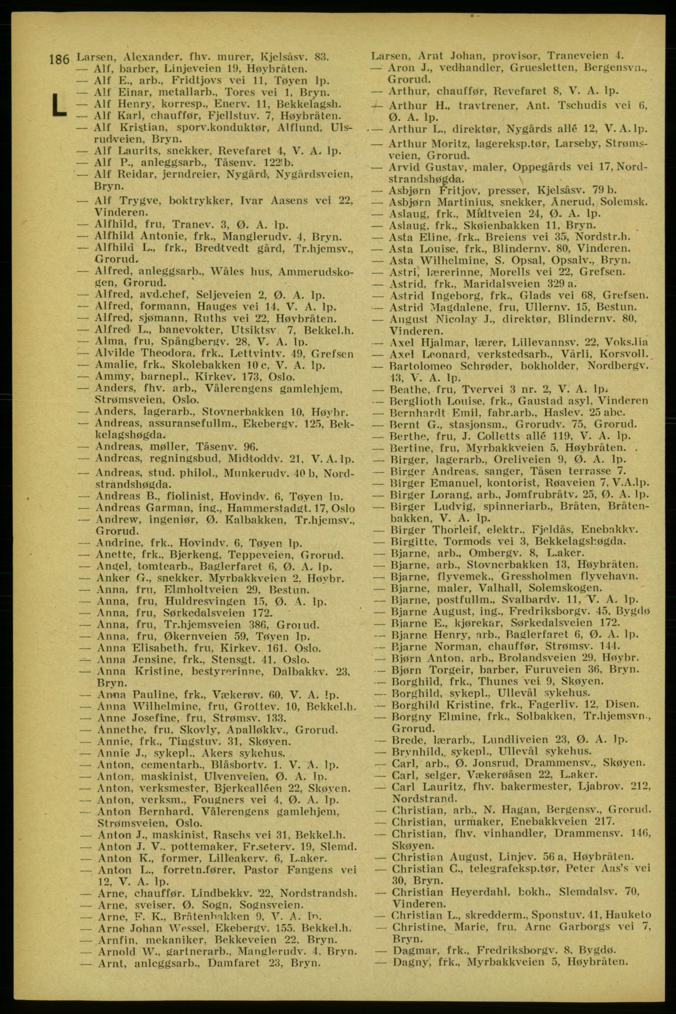 Aker adressebok/adressekalender, PUBL/001/A/005: Aker adressebok, 1934-1935, p. 186