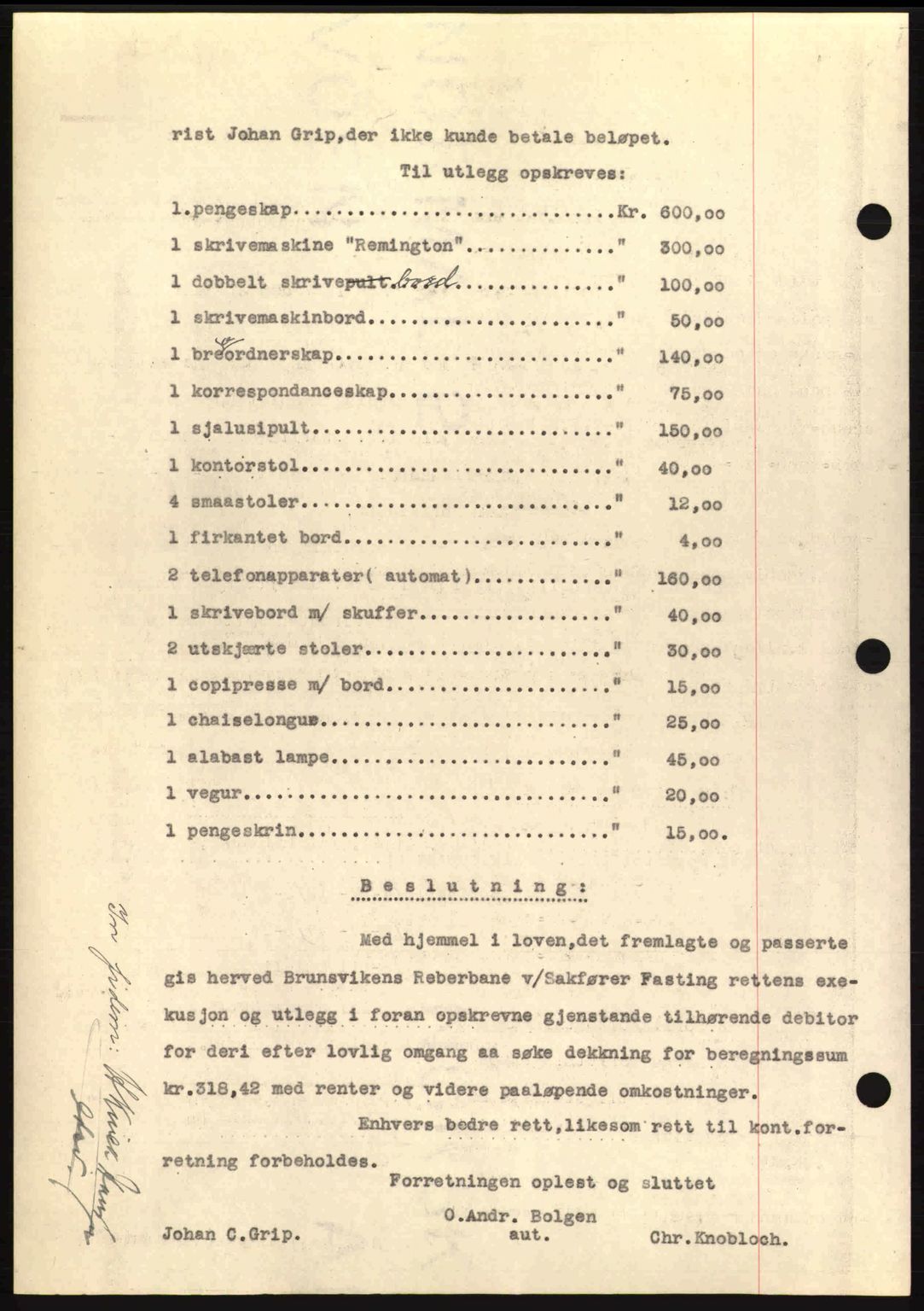 Kristiansund byfogd, AV/SAT-A-4587/A/27: Mortgage book no. 21, 1926-1928, Deed date: 23.06.1927