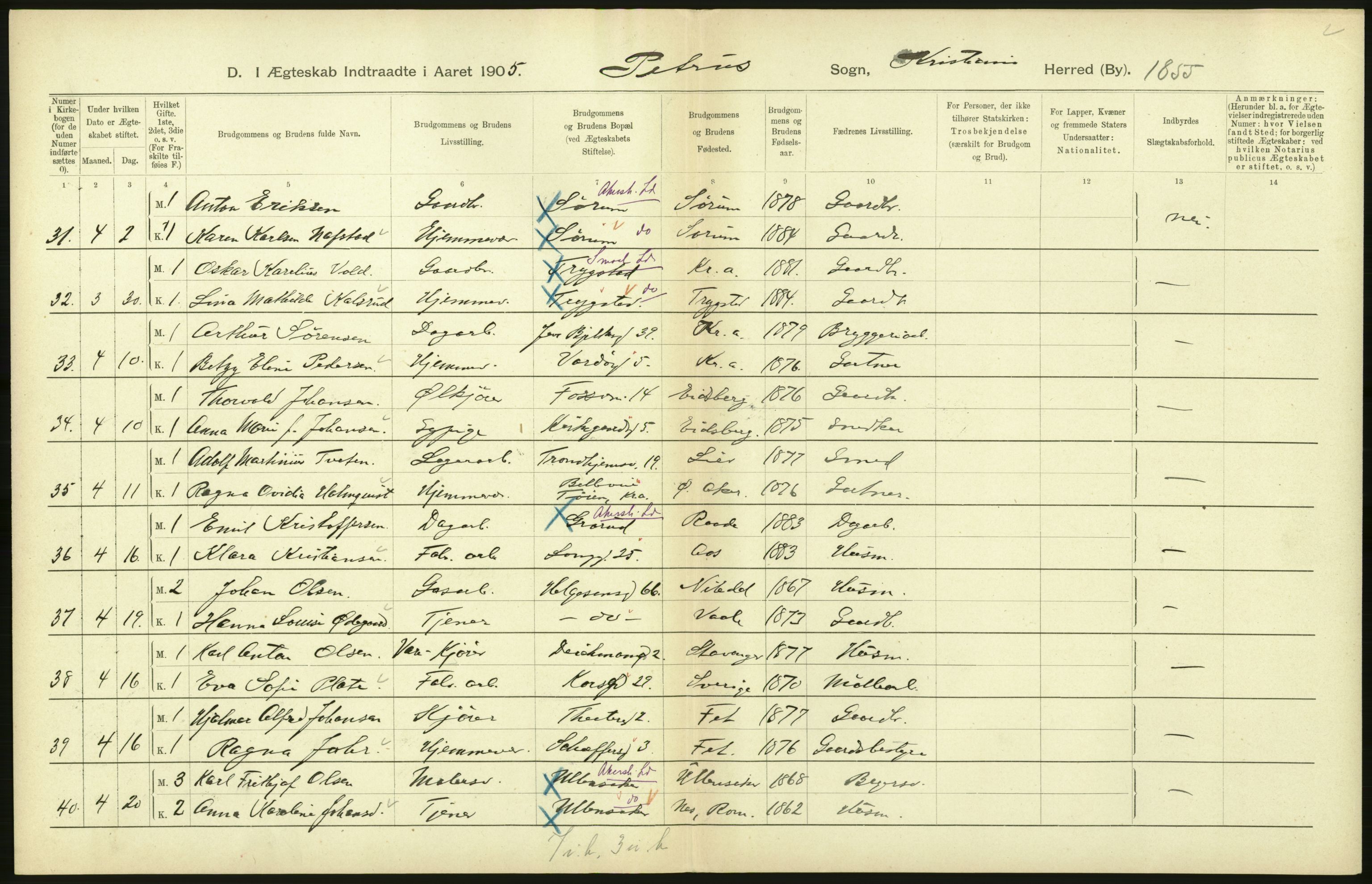 Statistisk sentralbyrå, Sosiodemografiske emner, Befolkning, AV/RA-S-2228/D/Df/Dfa/Dfaa/L0004: Kristiania: Gifte, døde, 1903, p. 624