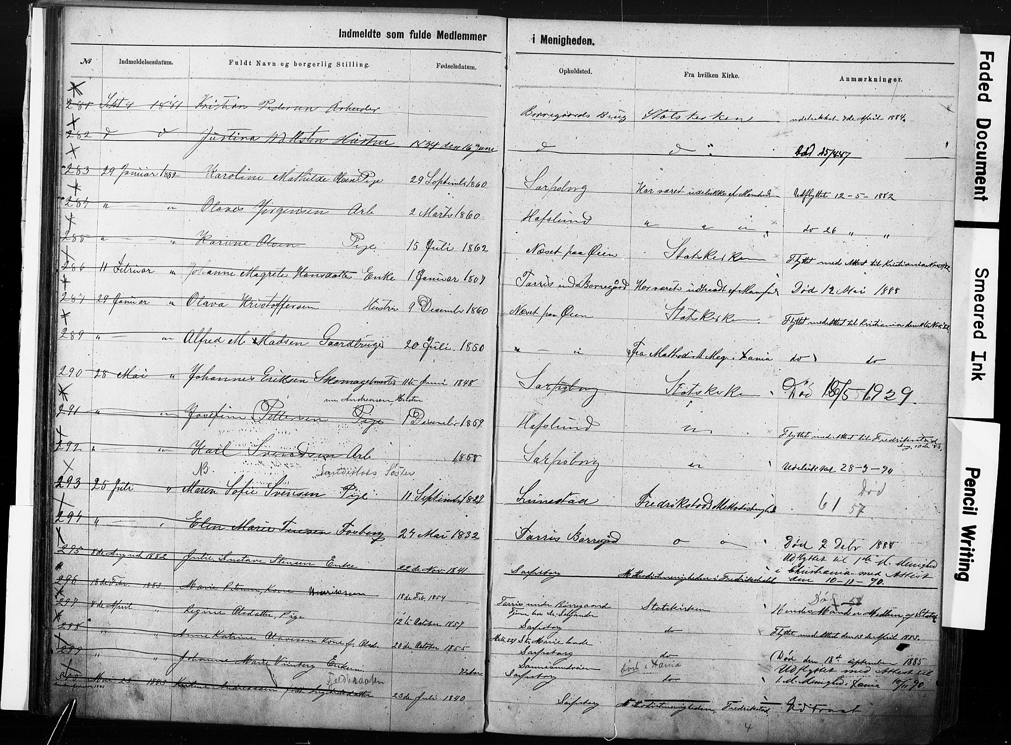 Sarpsborg metodistkirke, AV/SAO-PAO-0233/A/L0003: Dissenter register no. 3, 1856-1893