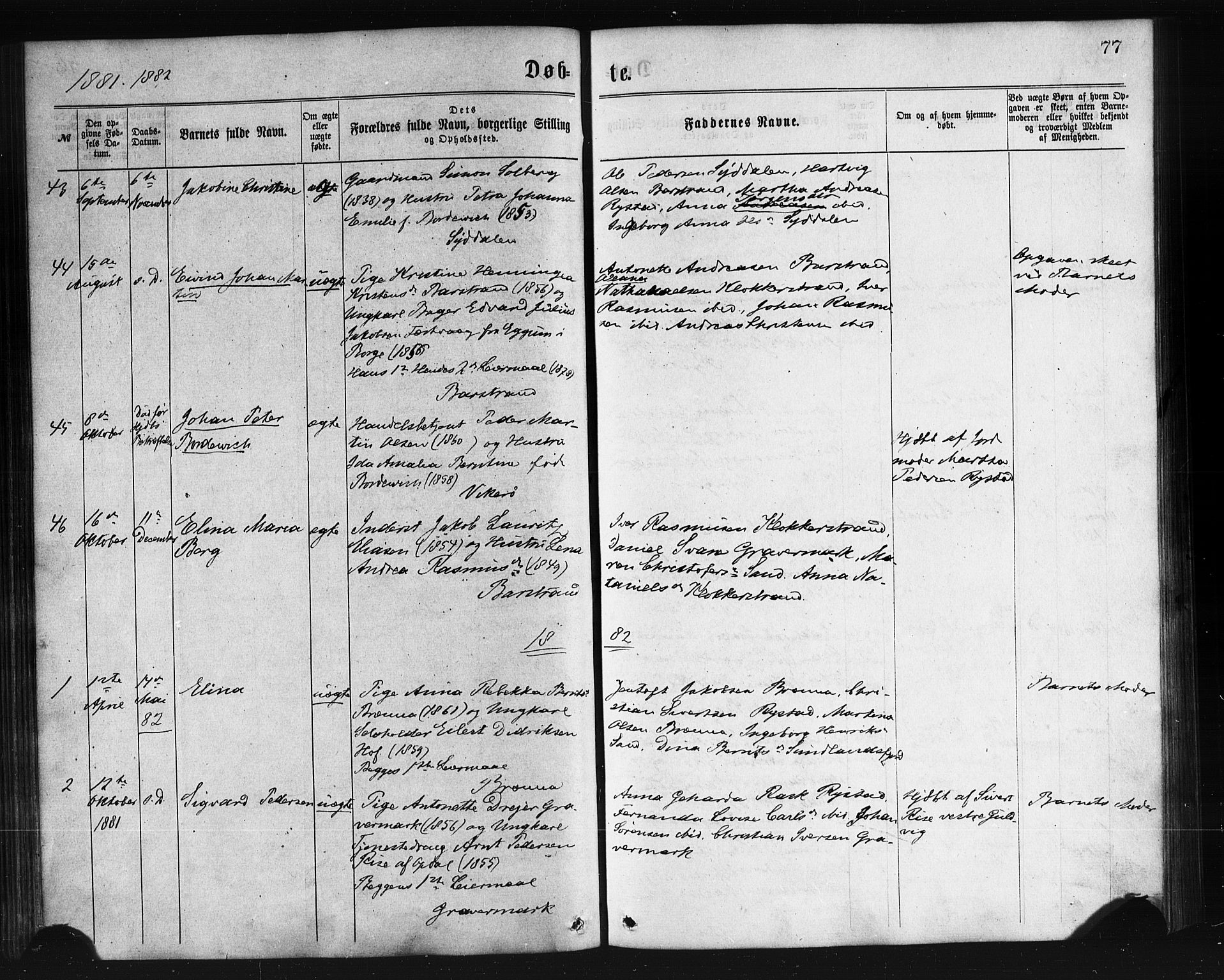 Ministerialprotokoller, klokkerbøker og fødselsregistre - Nordland, AV/SAT-A-1459/876/L1096: Parish register (official) no. 876A02, 1870-1886, p. 77