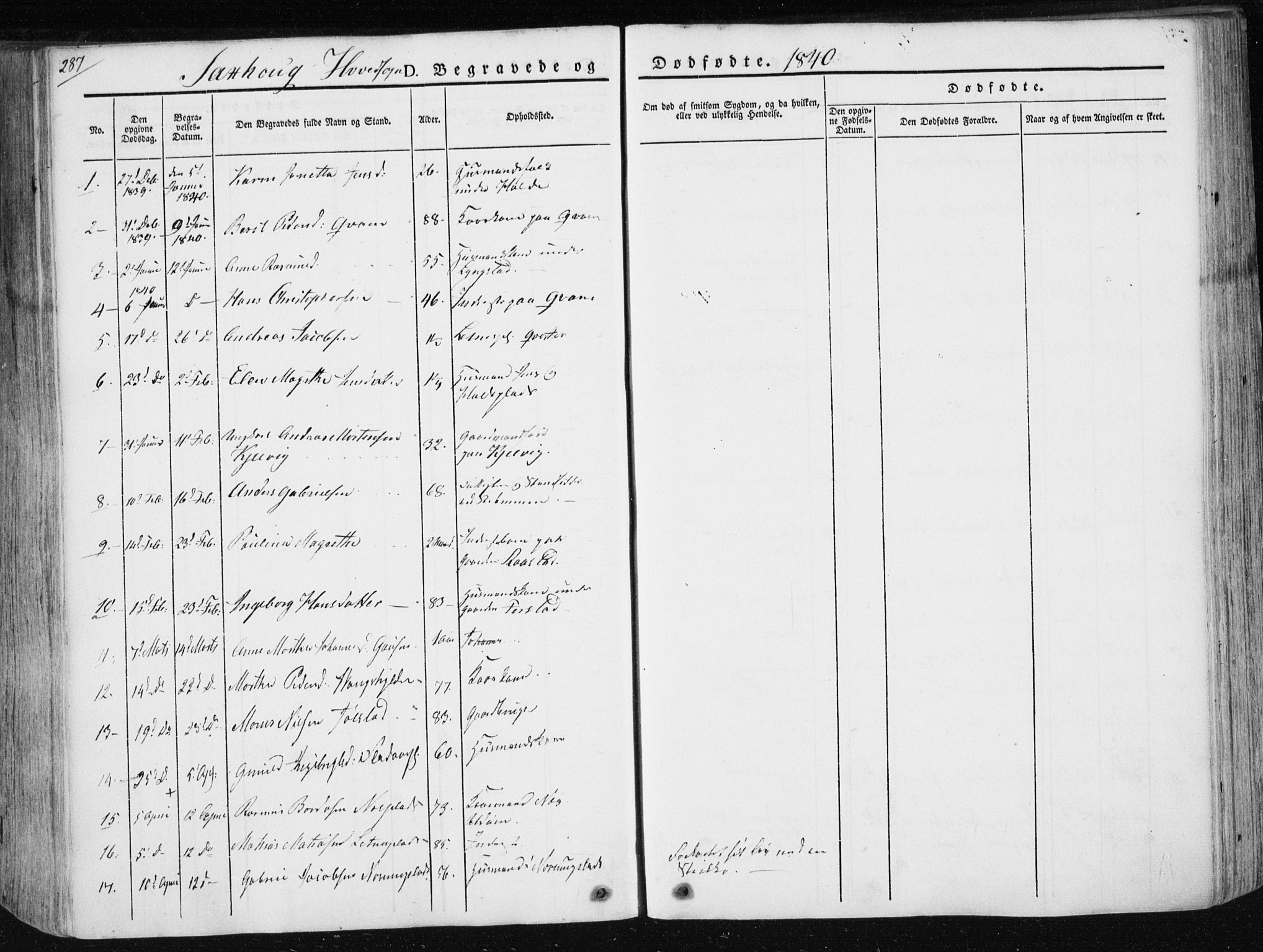 Ministerialprotokoller, klokkerbøker og fødselsregistre - Nord-Trøndelag, SAT/A-1458/730/L0280: Parish register (official) no. 730A07 /1, 1840-1854, p. 287