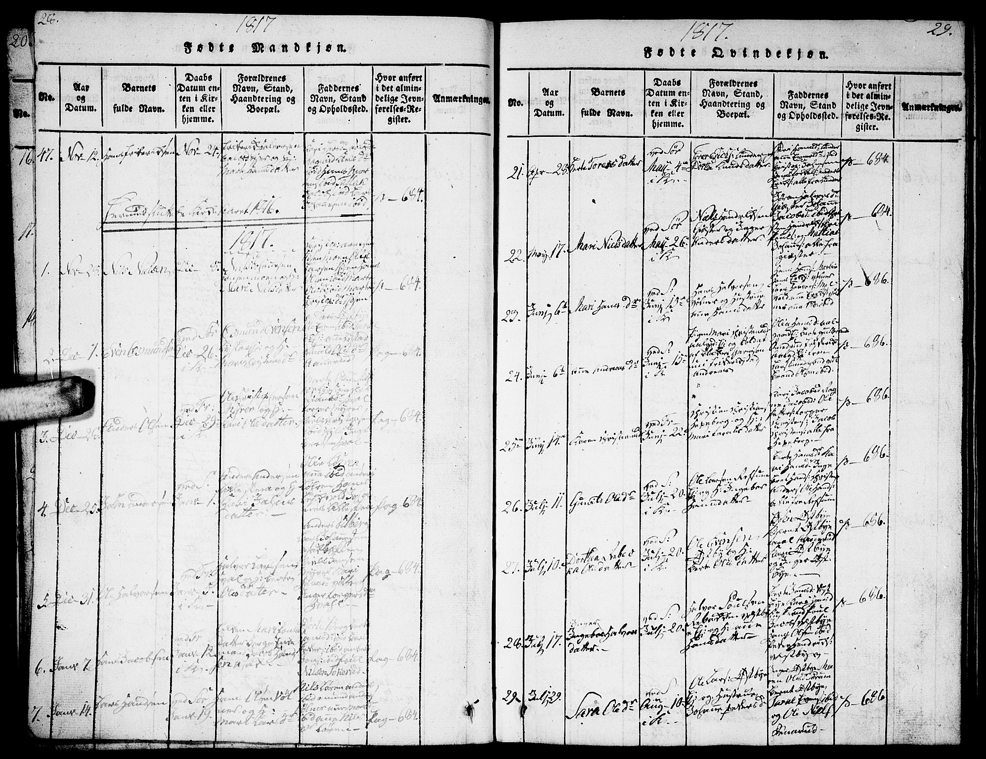 Sørum prestekontor Kirkebøker, AV/SAO-A-10303/G/Ga/L0001: Parish register (copy) no. I 1, 1814-1829, p. 28-29