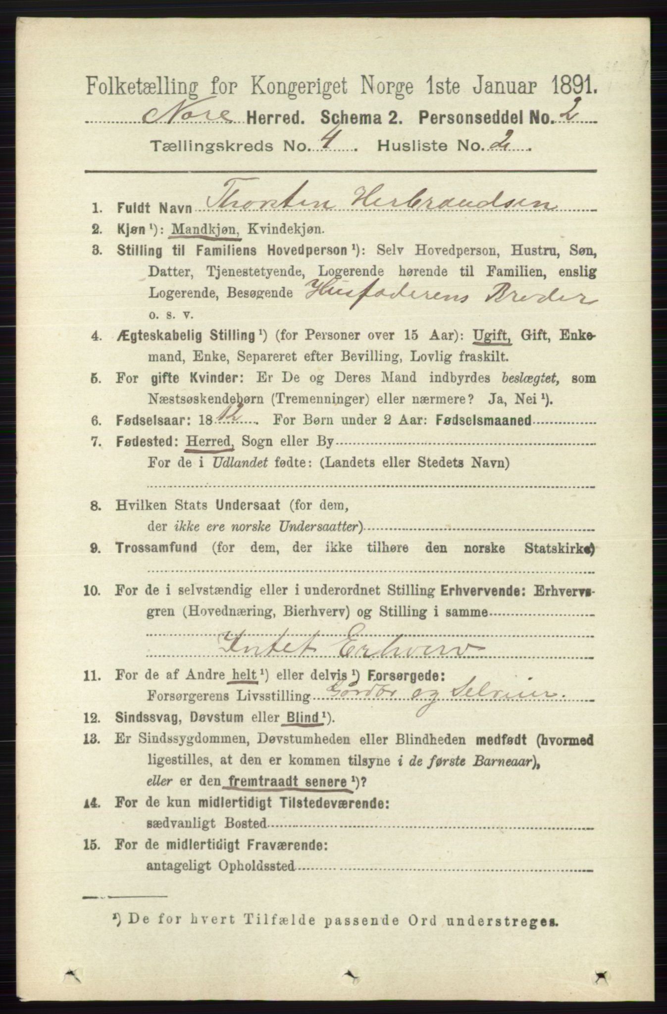 RA, 1891 census for 0633 Nore, 1891, p. 1272