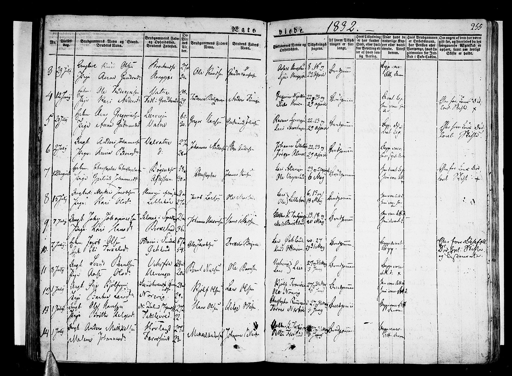 Stord sokneprestembete, AV/SAB-A-78201/H/Haa: Parish register (official) no. A 6, 1826-1840, p. 255