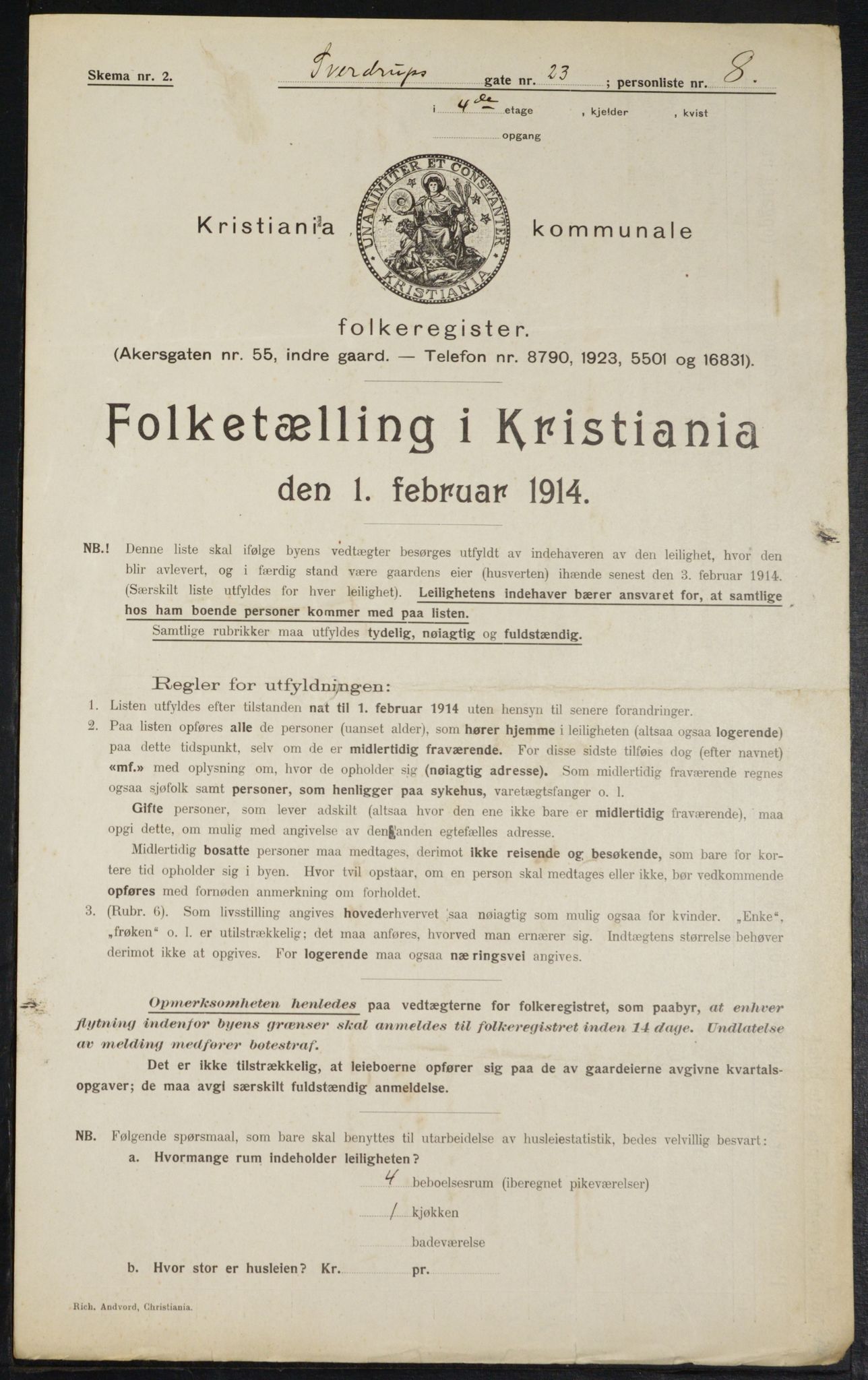 OBA, Municipal Census 1914 for Kristiania, 1914, p. 106444