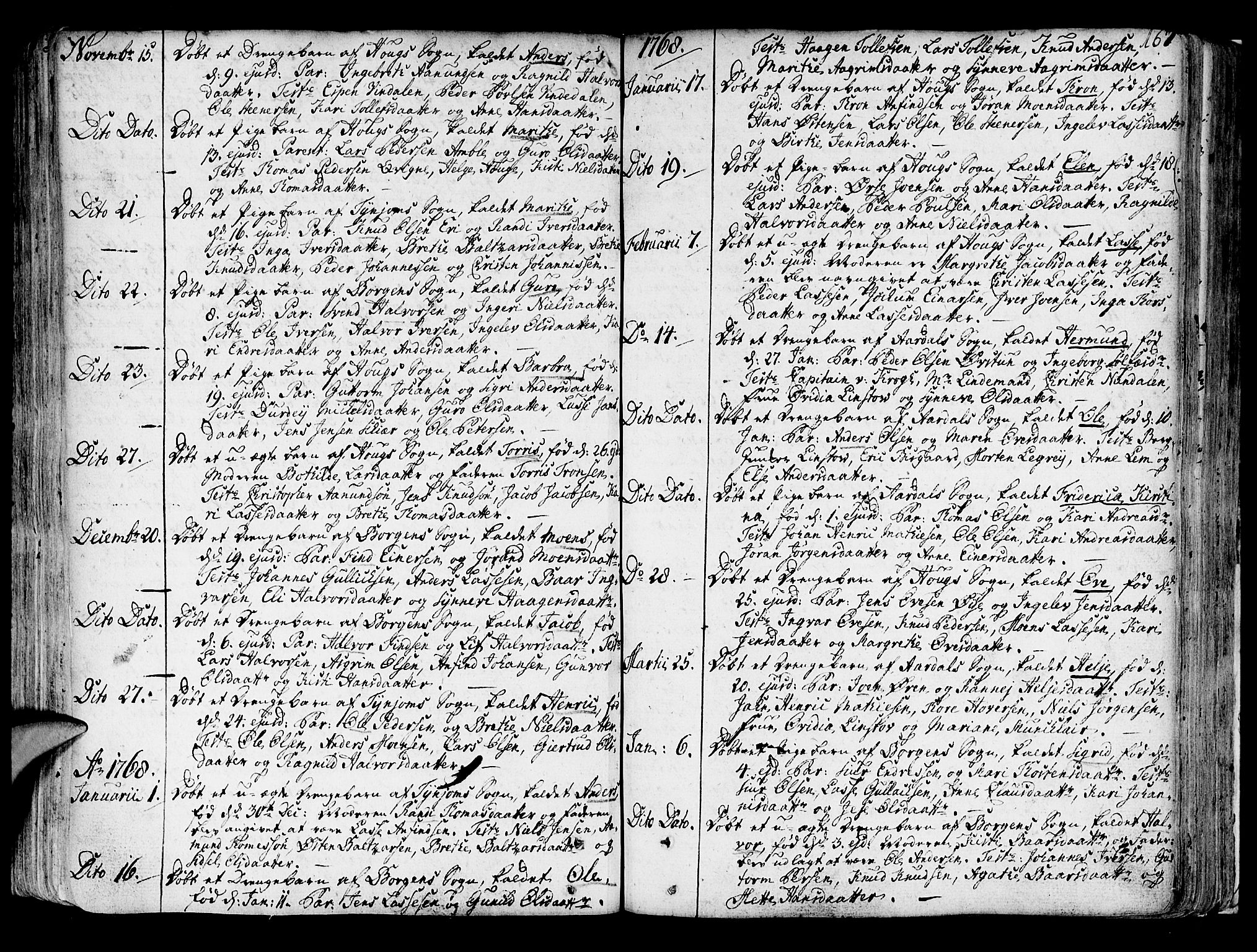 Lærdal sokneprestembete, SAB/A-81201: Parish register (official) no. A 2, 1752-1782, p. 167