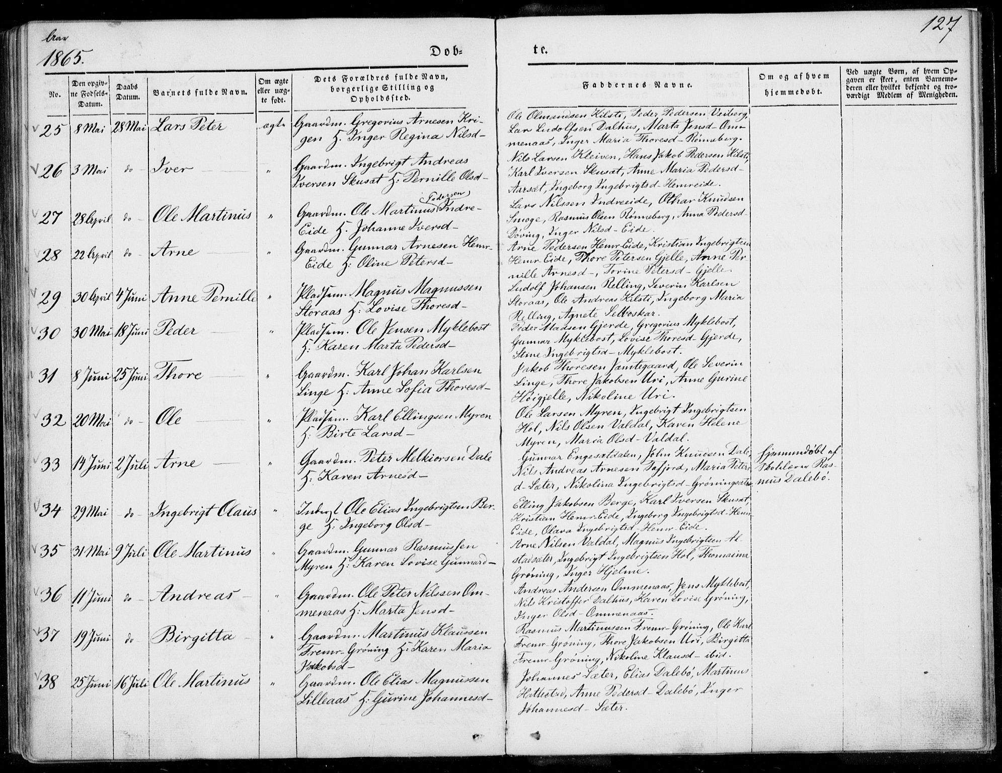 Ministerialprotokoller, klokkerbøker og fødselsregistre - Møre og Romsdal, AV/SAT-A-1454/519/L0249: Parish register (official) no. 519A08, 1846-1868, p. 127