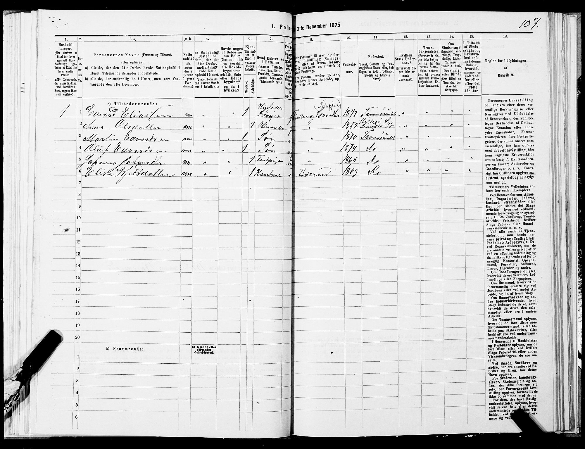 SATØ, 1875 census for 1934P Tromsøysund, 1875, p. 3107