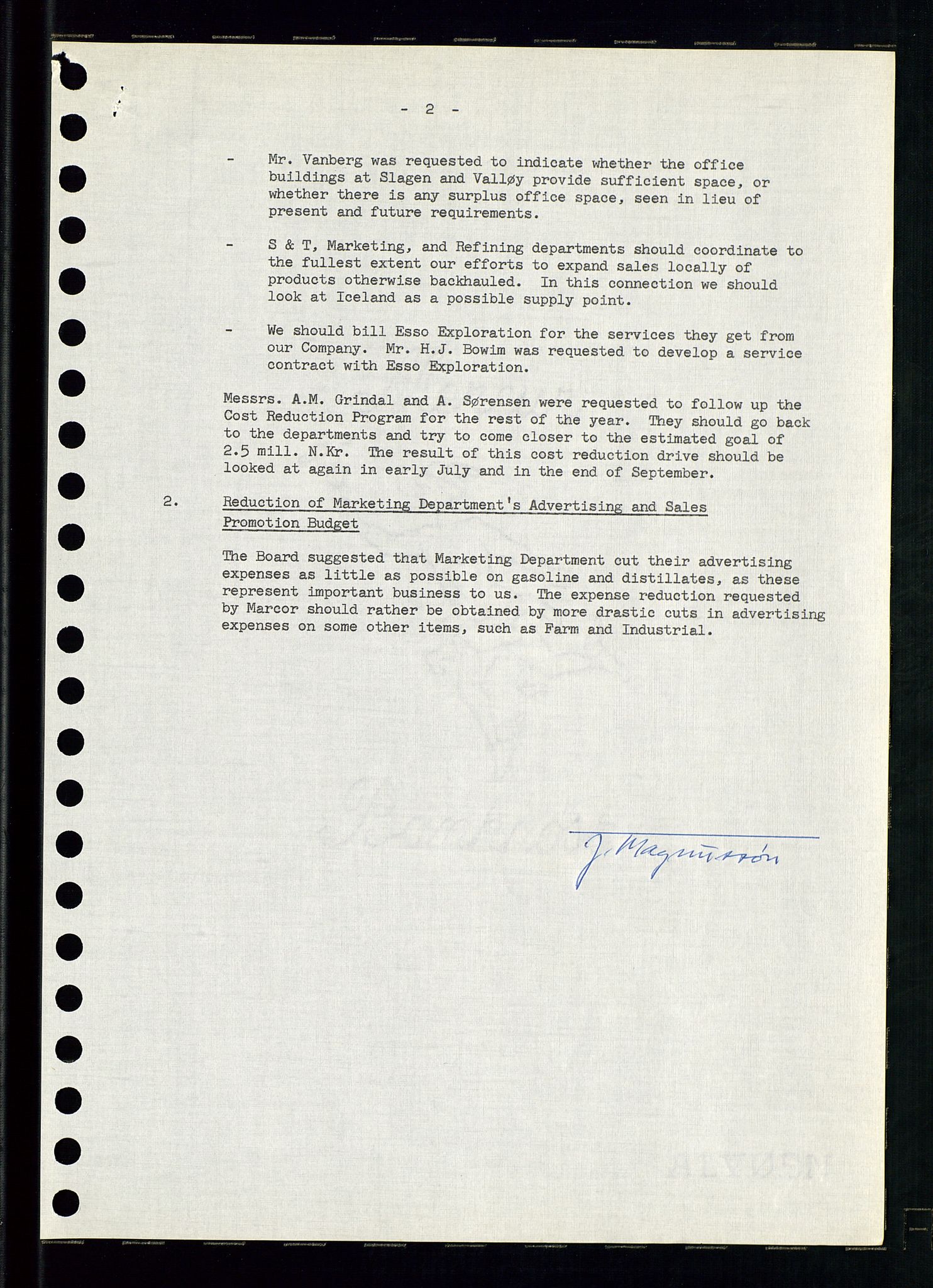 Pa 0982 - Esso Norge A/S, AV/SAST-A-100448/A/Aa/L0002/0001: Den administrerende direksjon Board minutes (styrereferater) / Den administrerende direksjon Board minutes (styrereferater), 1965, p. 96