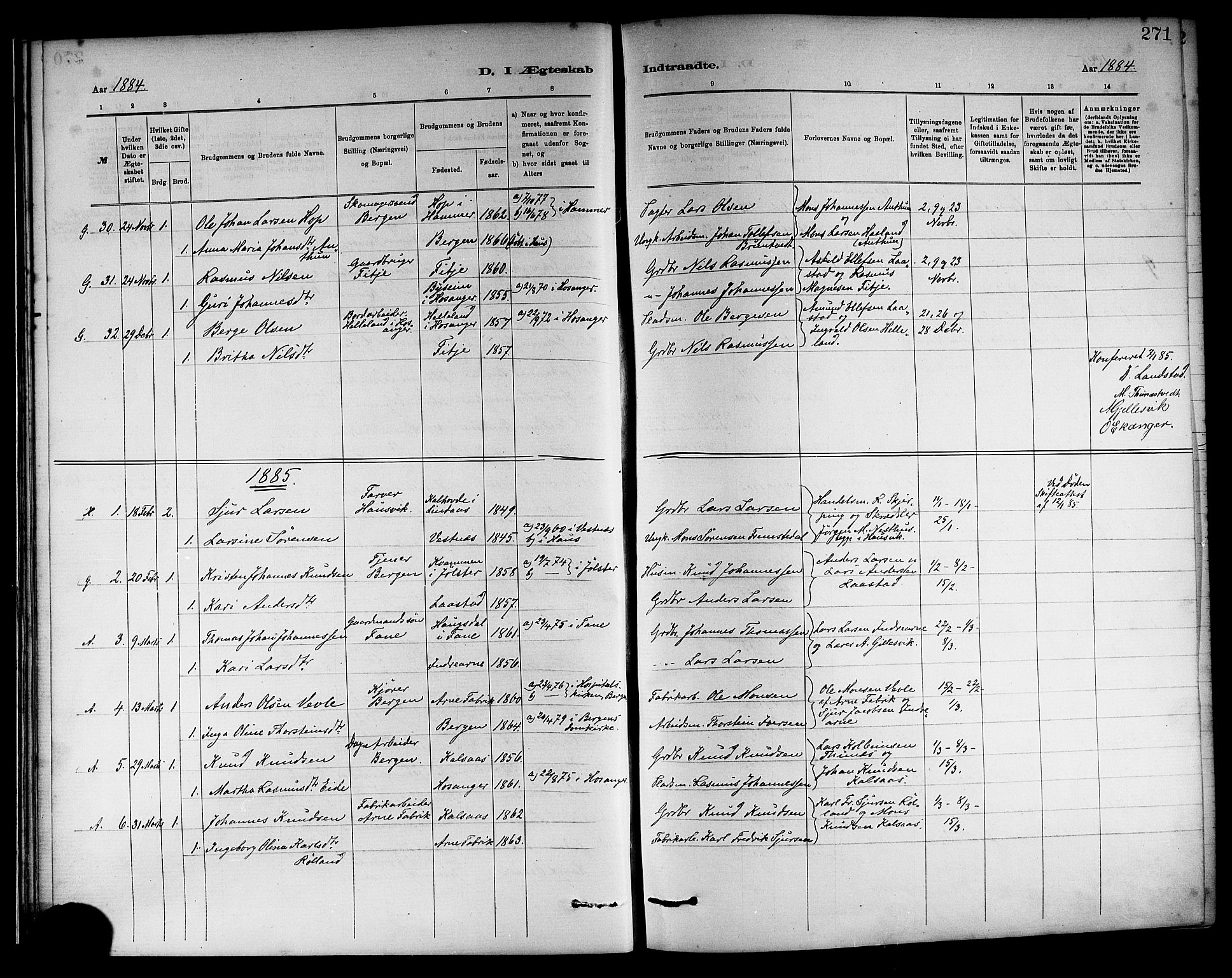 Haus sokneprestembete, AV/SAB-A-75601/H/Haa: Parish register (official) no. A 19II, 1878-1886, p. 271