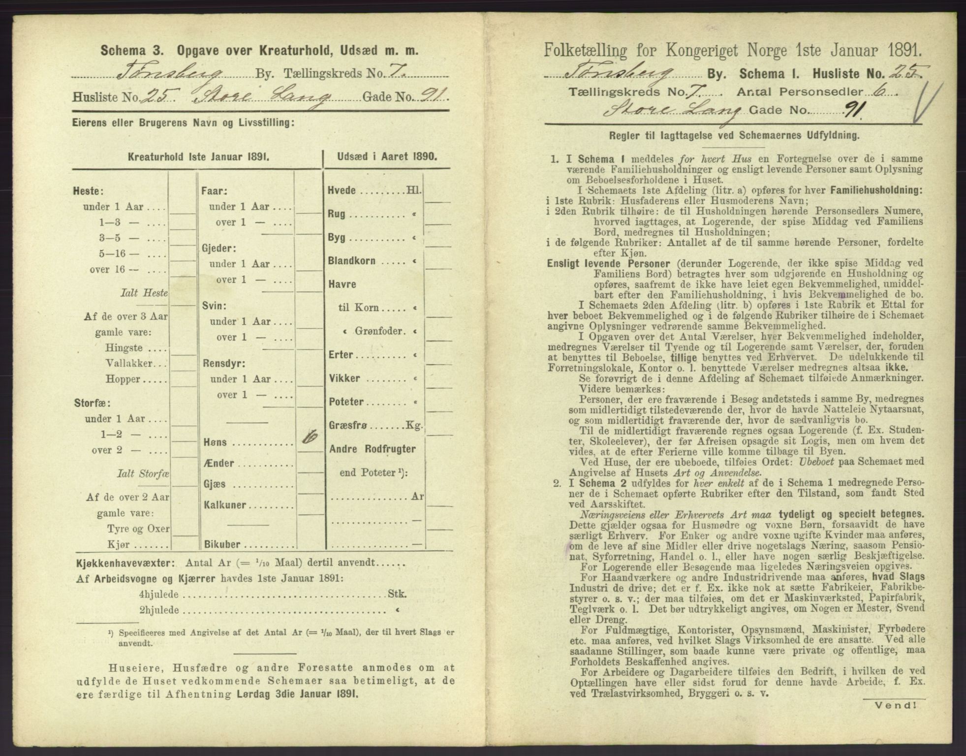 RA, 1891 census for 0705 Tønsberg, 1891, p. 320