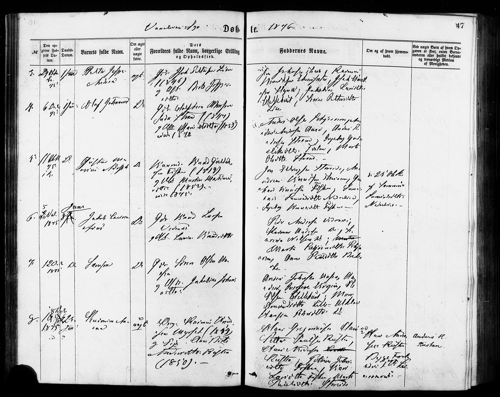 Ministerialprotokoller, klokkerbøker og fødselsregistre - Møre og Romsdal, AV/SAT-A-1454/501/L0007: Parish register (official) no. 501A07, 1868-1884, p. 47