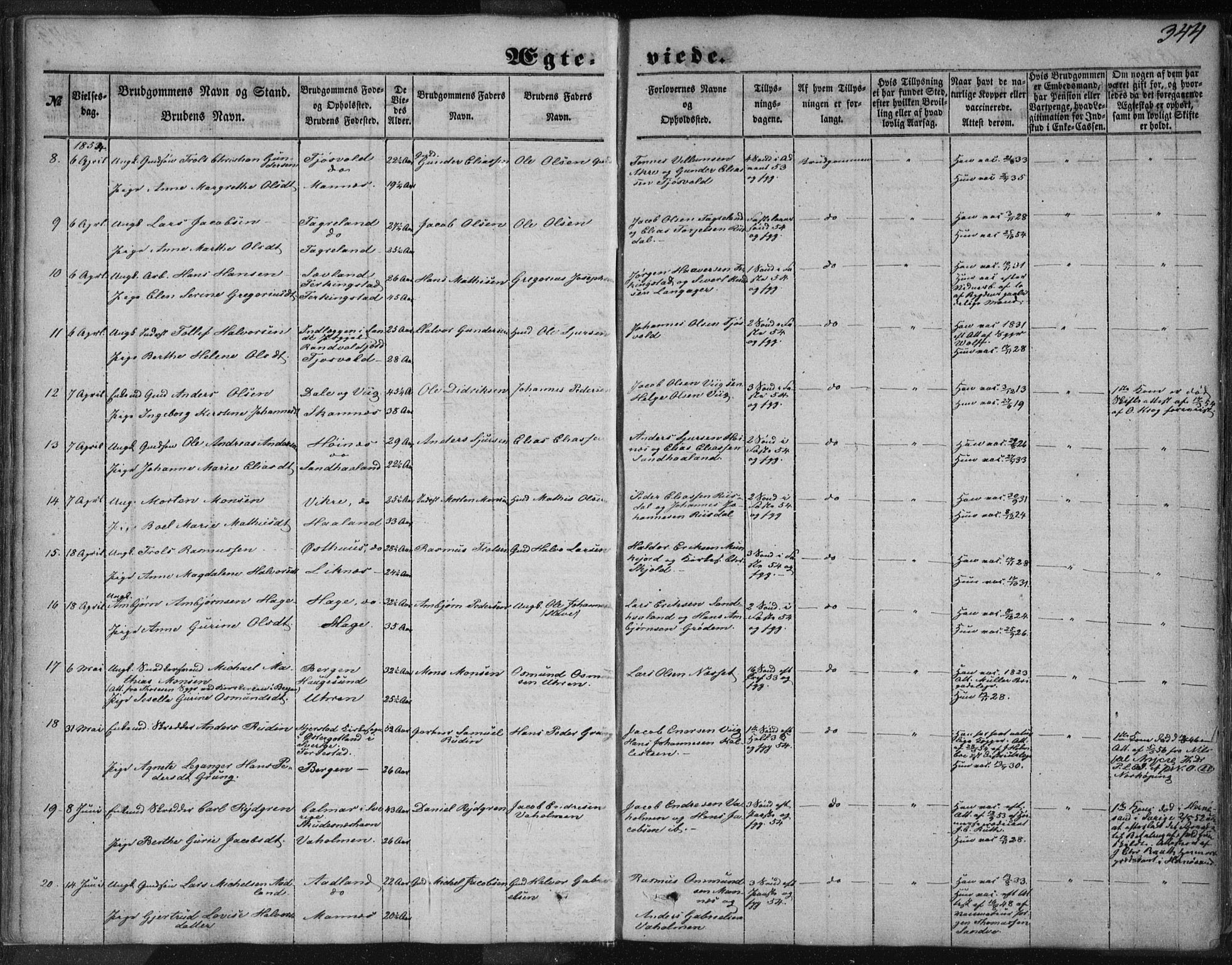 Skudenes sokneprestkontor, AV/SAST-A -101849/H/Ha/Haa/L0005: Parish register (official) no. A 3.2, 1847-1863, p. 344