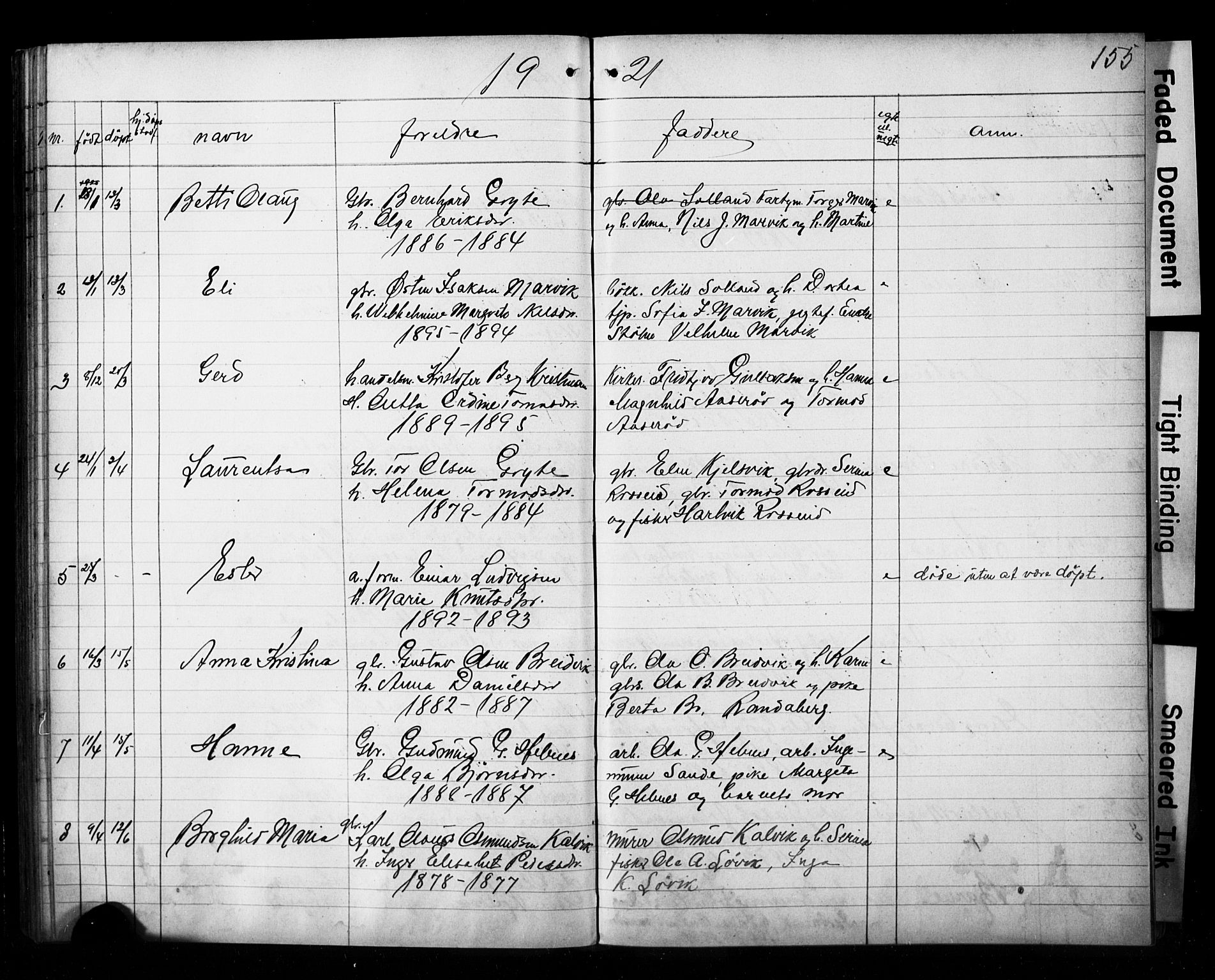 Jelsa sokneprestkontor, AV/SAST-A-101842/01/V: Parish register (copy) no. B 4, 1890-1928, p. 155