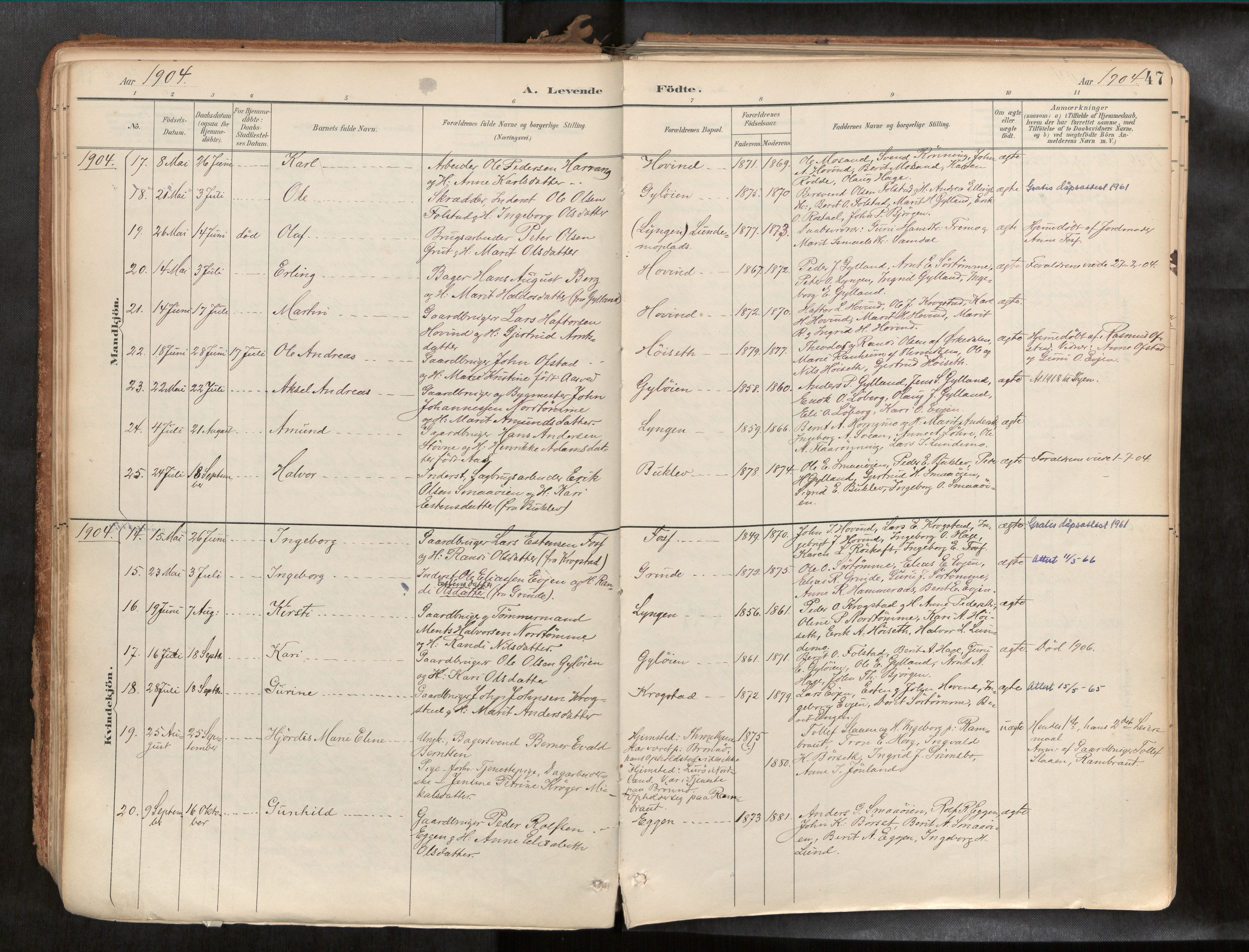 Ministerialprotokoller, klokkerbøker og fødselsregistre - Sør-Trøndelag, AV/SAT-A-1456/692/L1105b: Parish register (official) no. 692A06, 1891-1934, p. 47