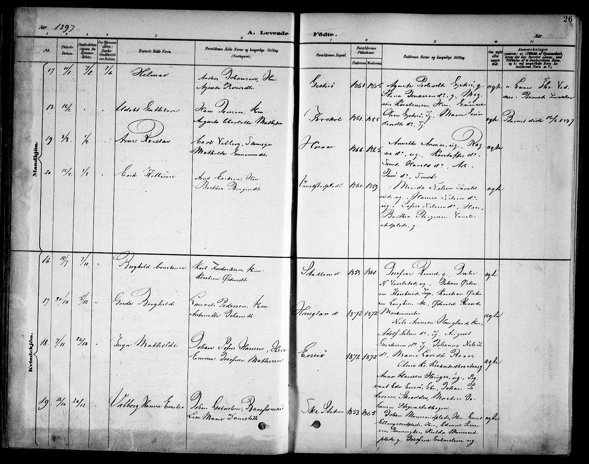 Kråkstad prestekontor Kirkebøker, AV/SAO-A-10125a/F/Fb/L0002: Parish register (official) no. II 2, 1893-1917, p. 26