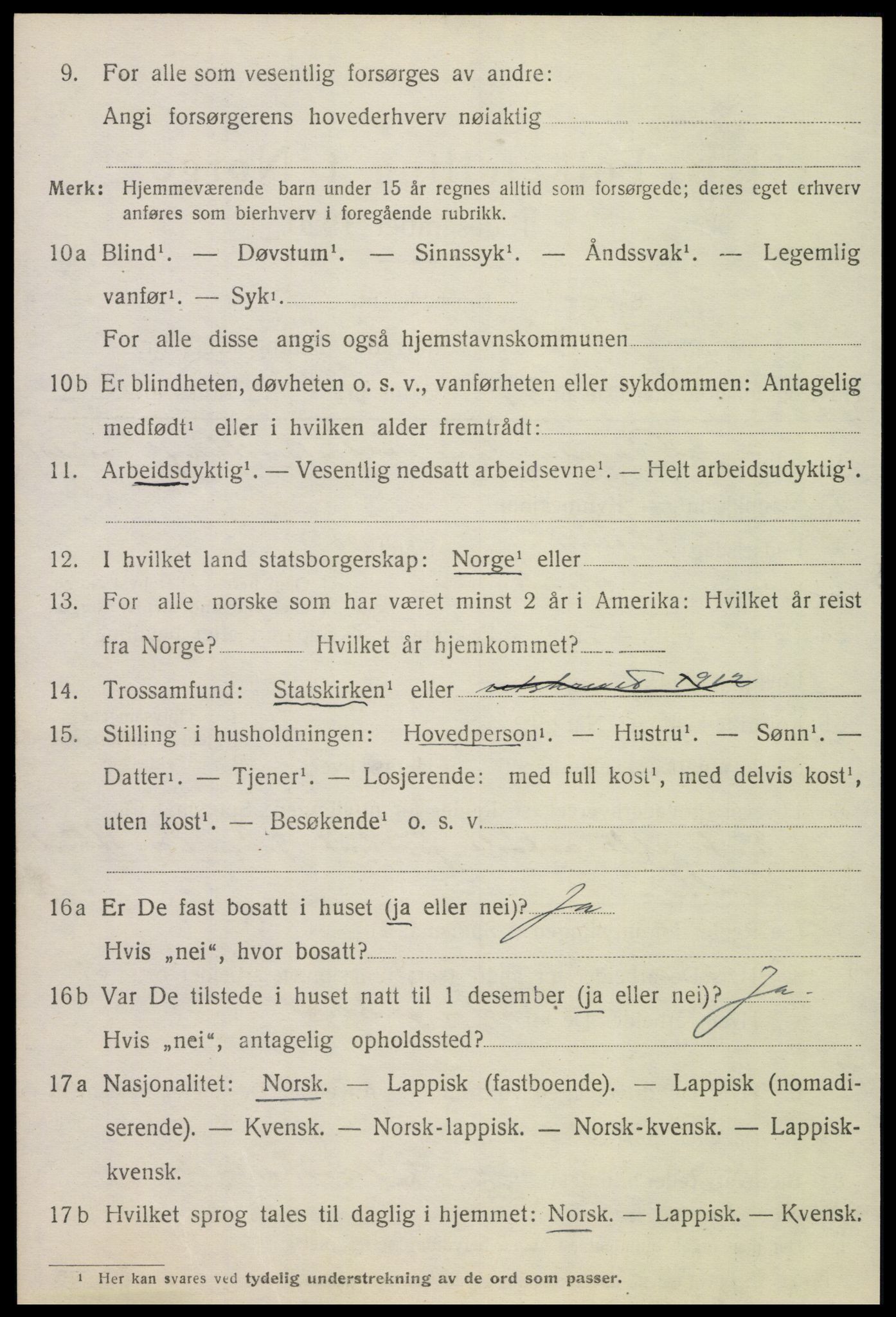 SAT, 1920 census for Tjøtta, 1920, p. 3434