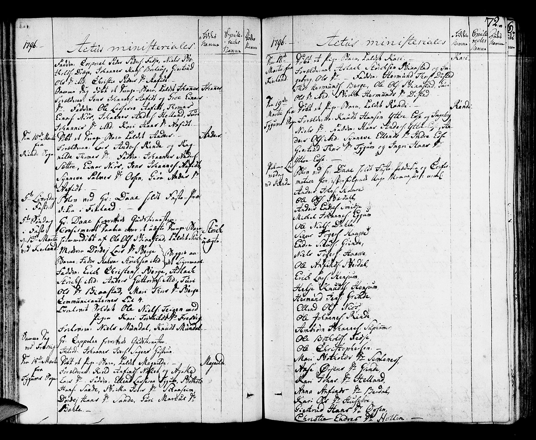 Leikanger sokneprestembete, AV/SAB-A-81001/H/Haa/Haaa/L0005: Parish register (official) no. A 5, 1792-1809, p. 72