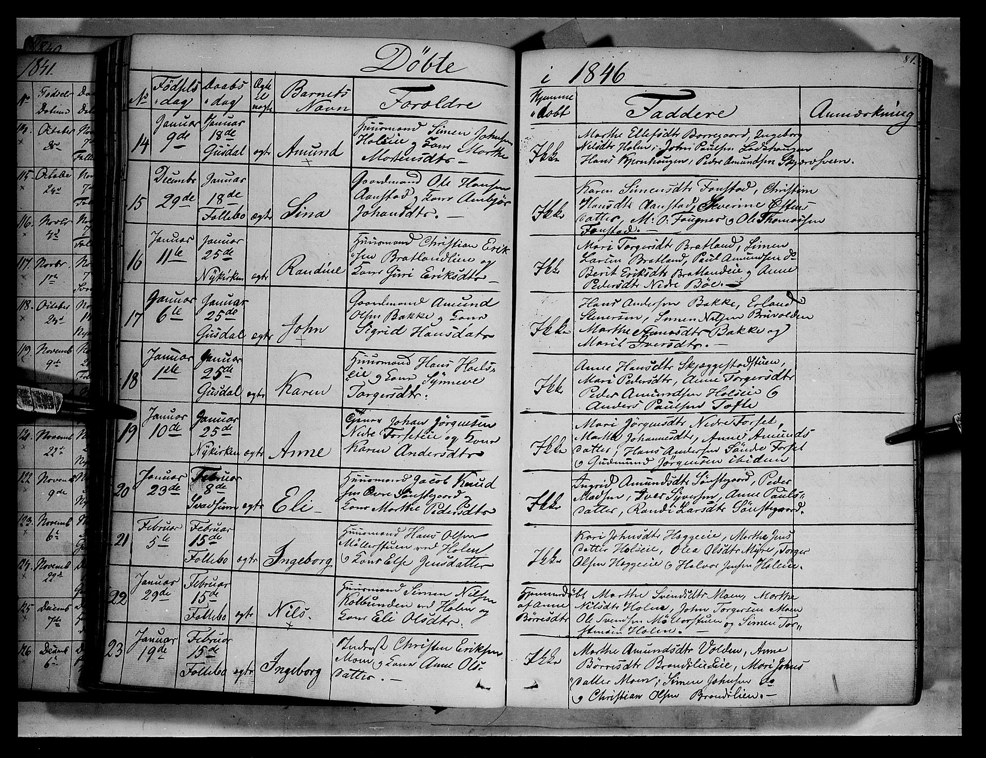 Gausdal prestekontor, AV/SAH-PREST-090/H/Ha/Haa/L0007: Parish register (official) no. 7, 1840-1850, p. 81