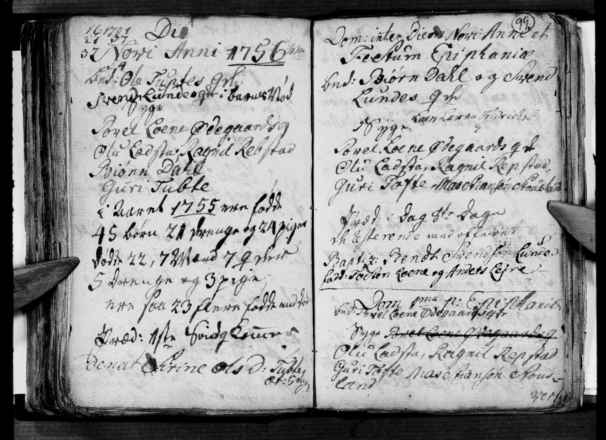 Søgne sokneprestkontor, SAK/1111-0037/F/Fa/Fab/L0003: Parish register (official) no. A 3, 1751-1759, p. 99