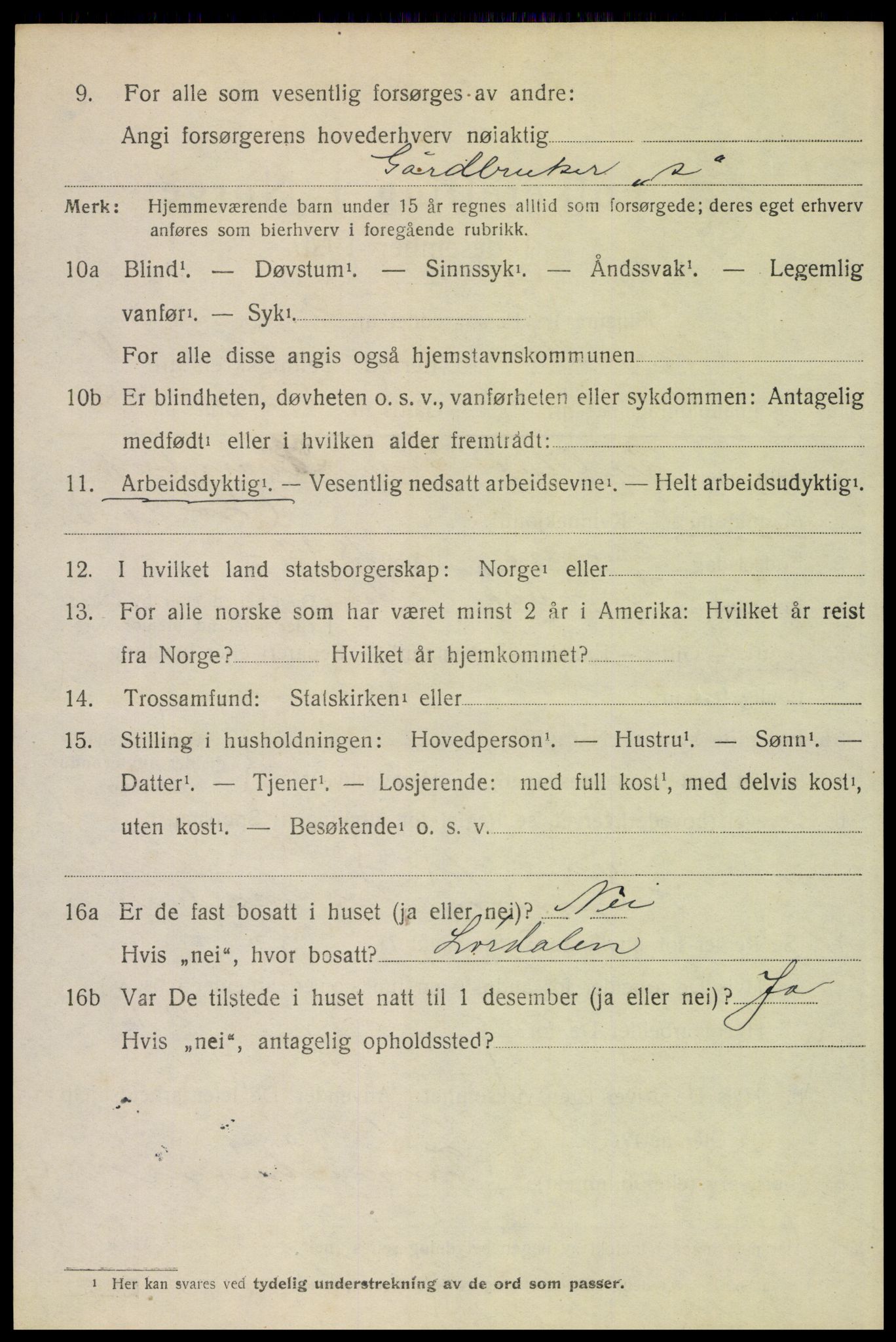 SAH, 1920 census for Trysil, 1920, p. 4308