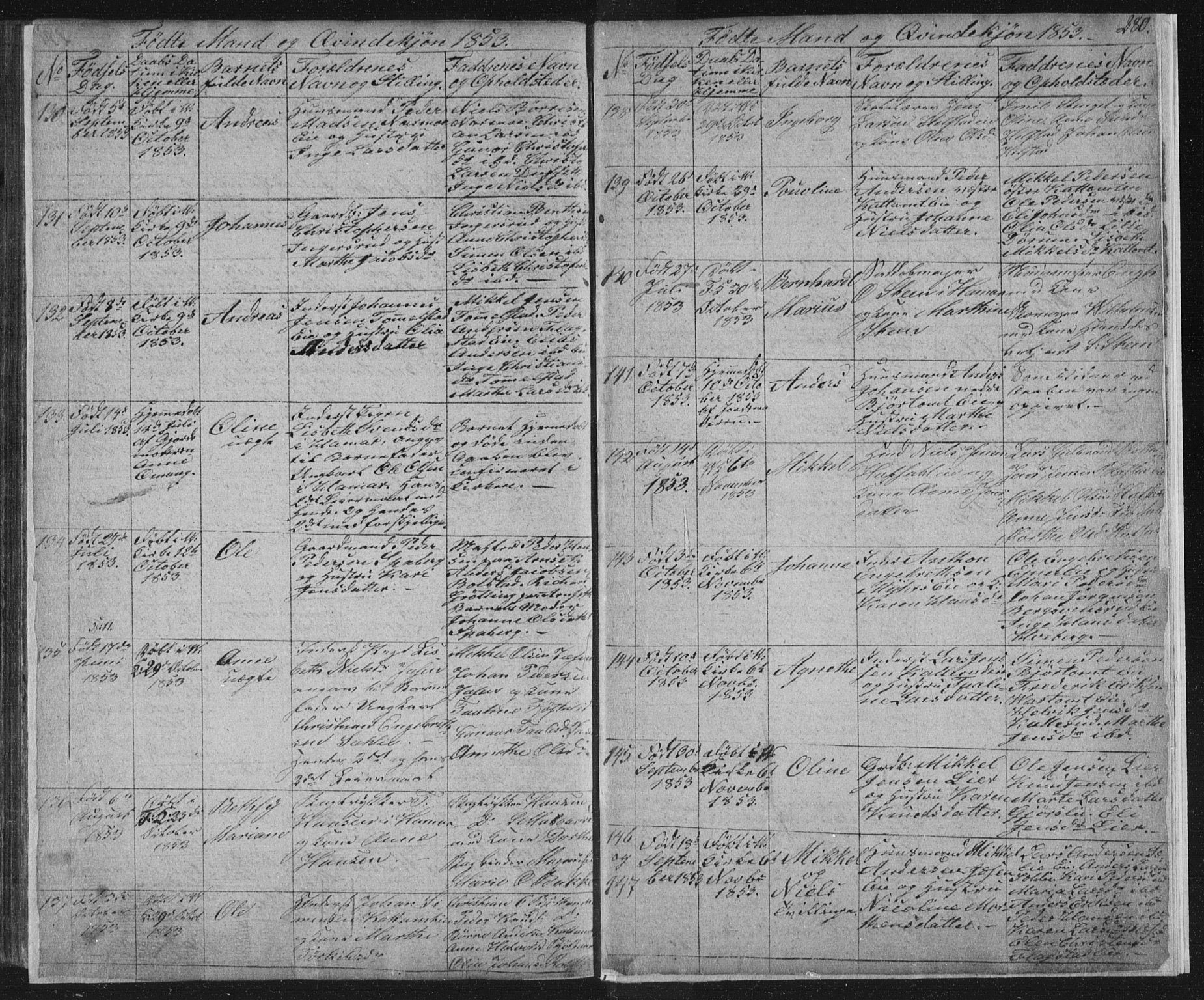 Vang prestekontor, Hedmark, AV/SAH-PREST-008/H/Ha/Hab/L0008: Parish register (copy) no. 8, 1832-1854, p. 280