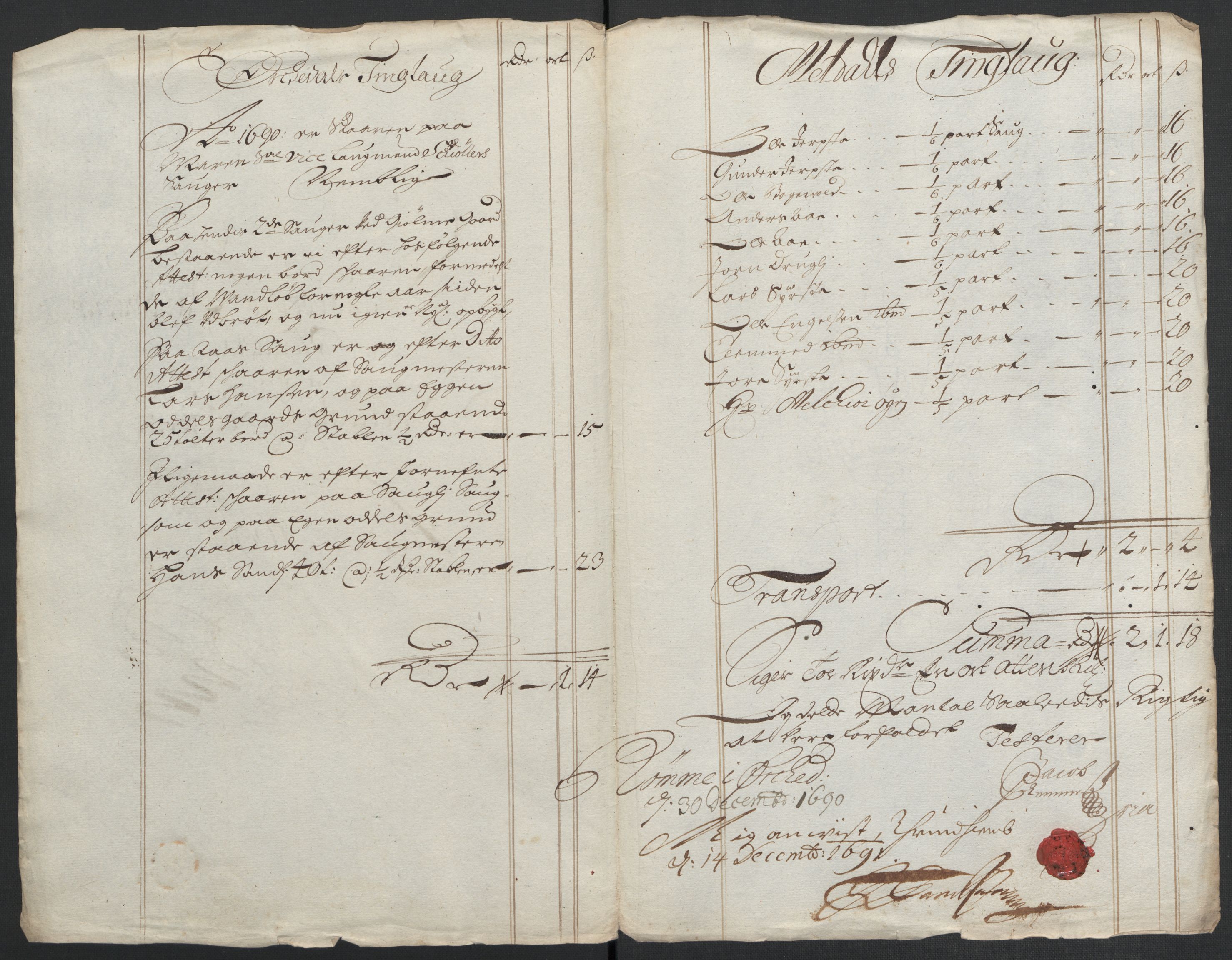 Rentekammeret inntil 1814, Reviderte regnskaper, Fogderegnskap, RA/EA-4092/R58/L3936: Fogderegnskap Orkdal, 1689-1690, p. 327