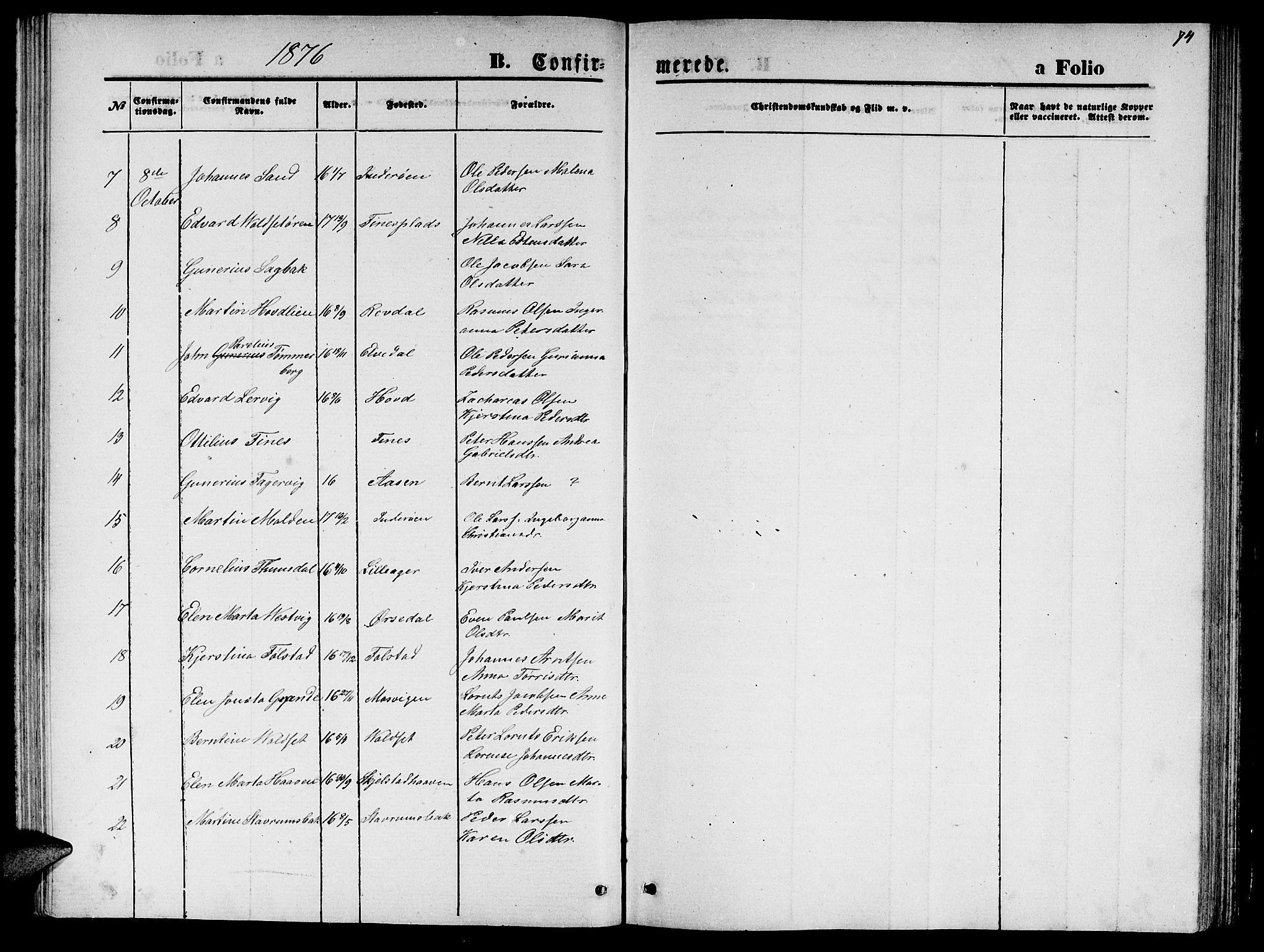Ministerialprotokoller, klokkerbøker og fødselsregistre - Nord-Trøndelag, SAT/A-1458/744/L0422: Parish register (copy) no. 744C01, 1871-1885, p. 74