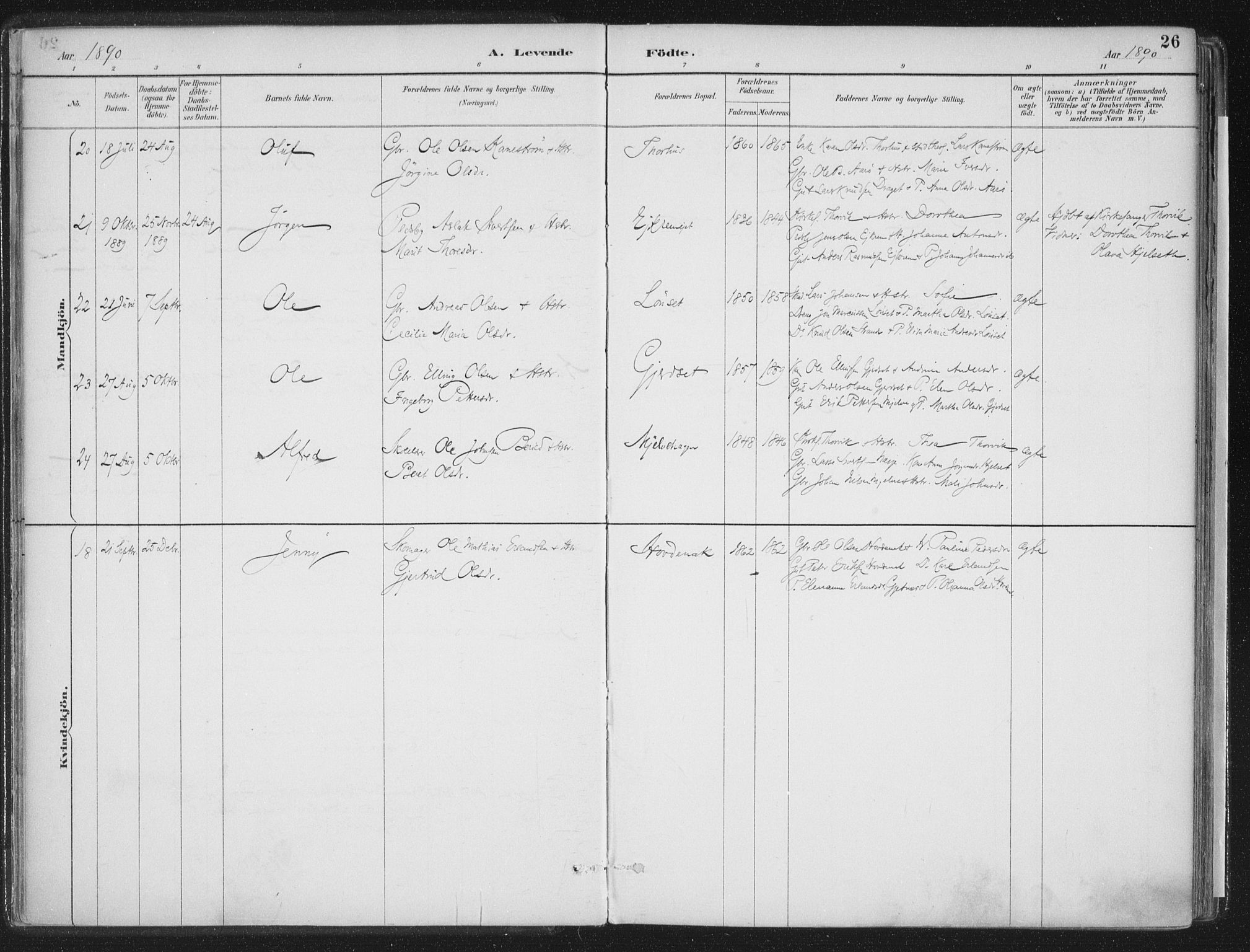 Ministerialprotokoller, klokkerbøker og fødselsregistre - Møre og Romsdal, AV/SAT-A-1454/555/L0658: Parish register (official) no. 555A09, 1887-1917, p. 26