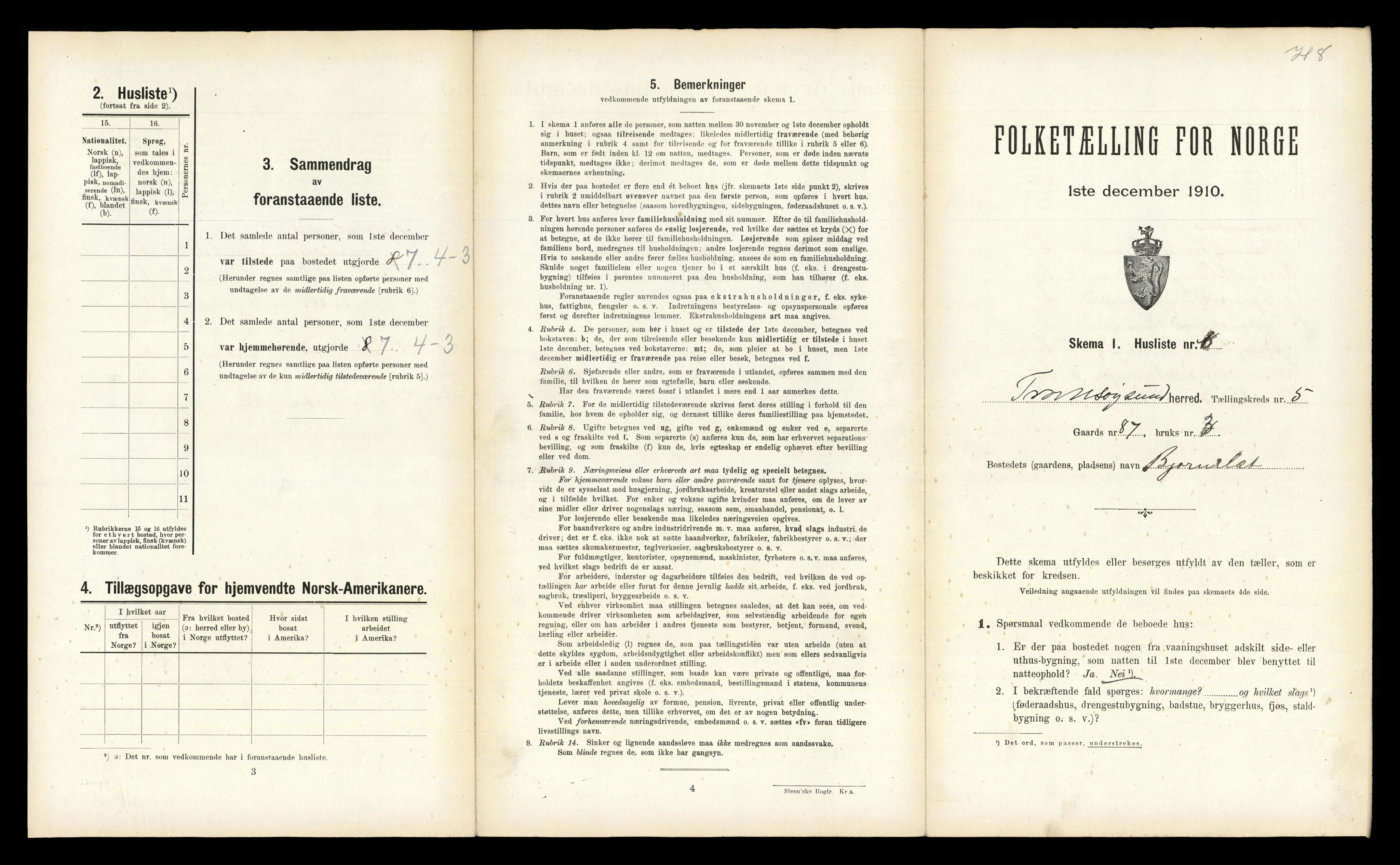 RA, 1910 census for Tromsøysund, 1910, p. 1037