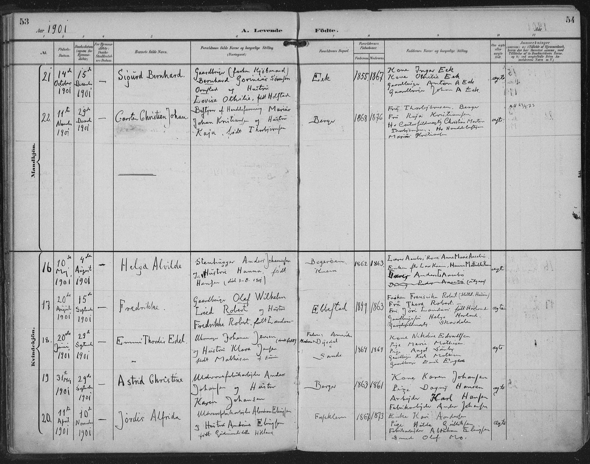 Strømm kirkebøker, SAKO/A-322/F/Fa/L0005: Parish register (official) no. I 5, 1898-1919, p. 53-54