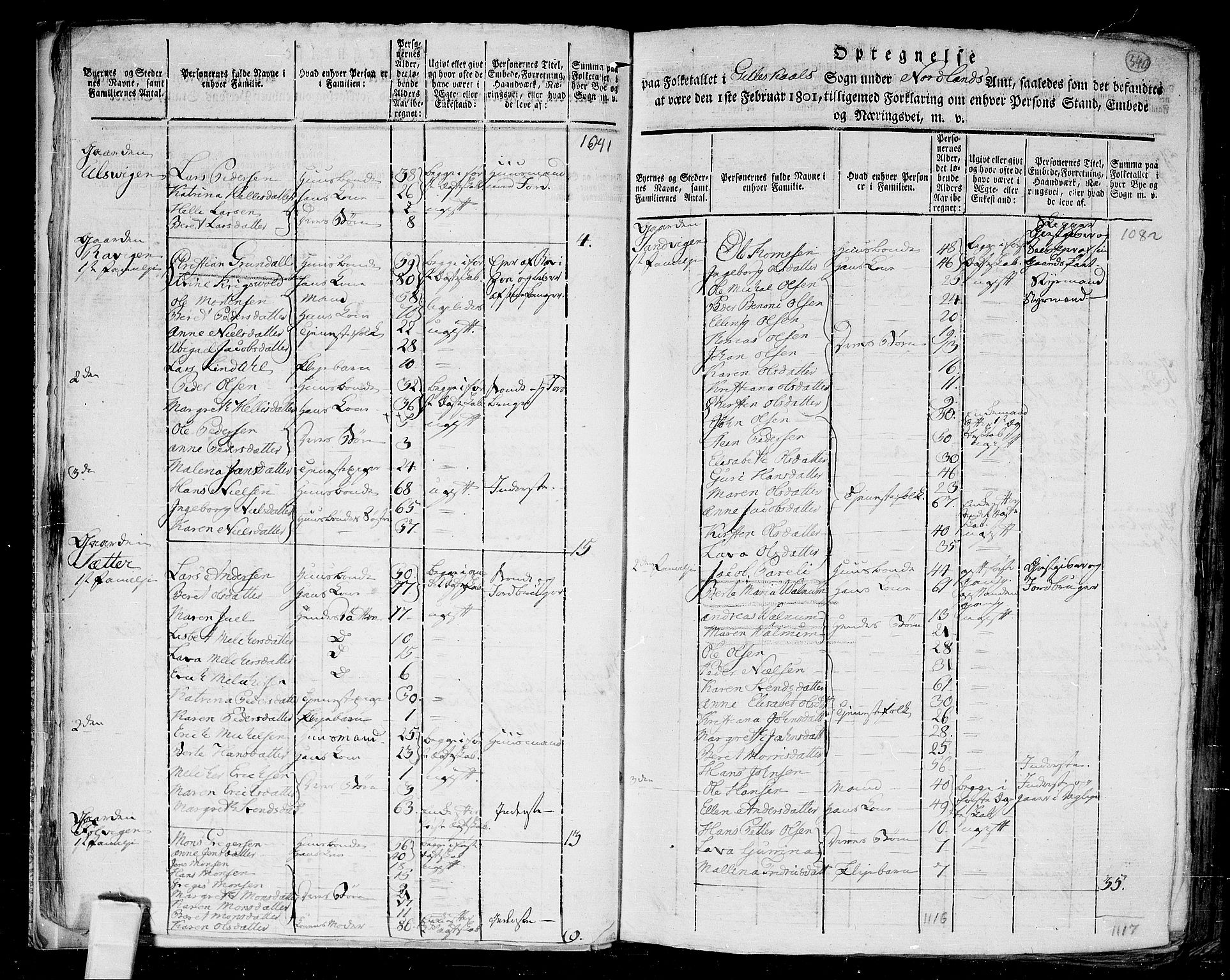 RA, 1801 census for 1838P Gildeskål, 1801, p. 339b-340a