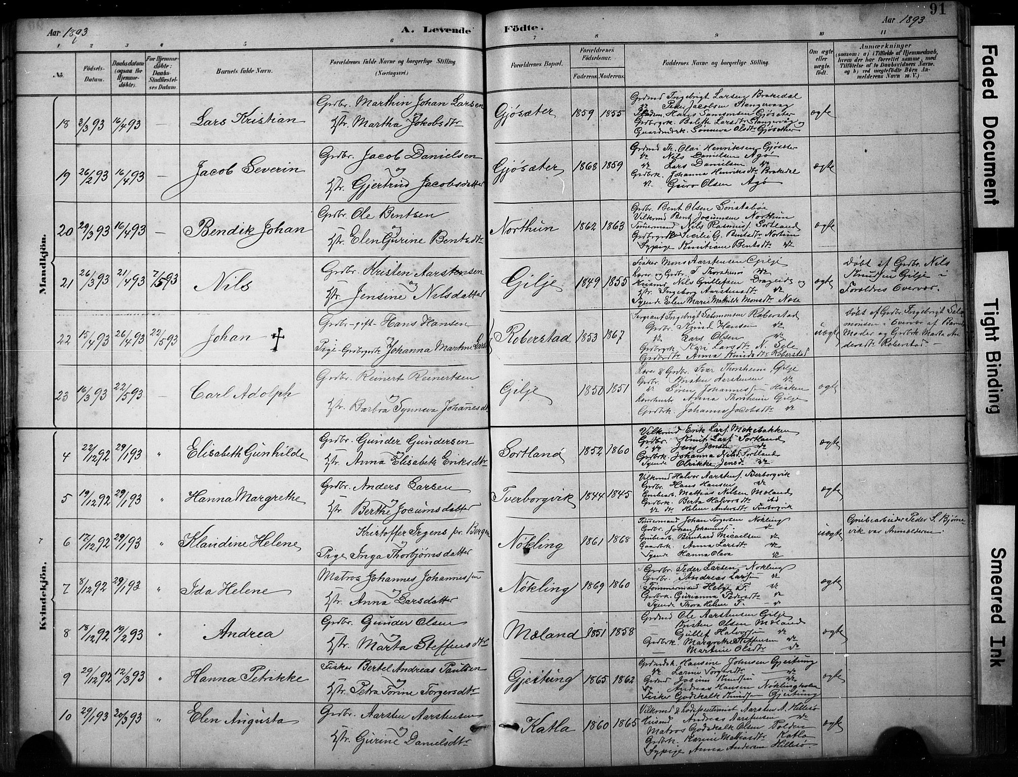 Finnås sokneprestembete, AV/SAB-A-99925/H/Ha/Hab/Habb/L0003: Parish register (copy) no. B 3, 1882-1897, p. 91