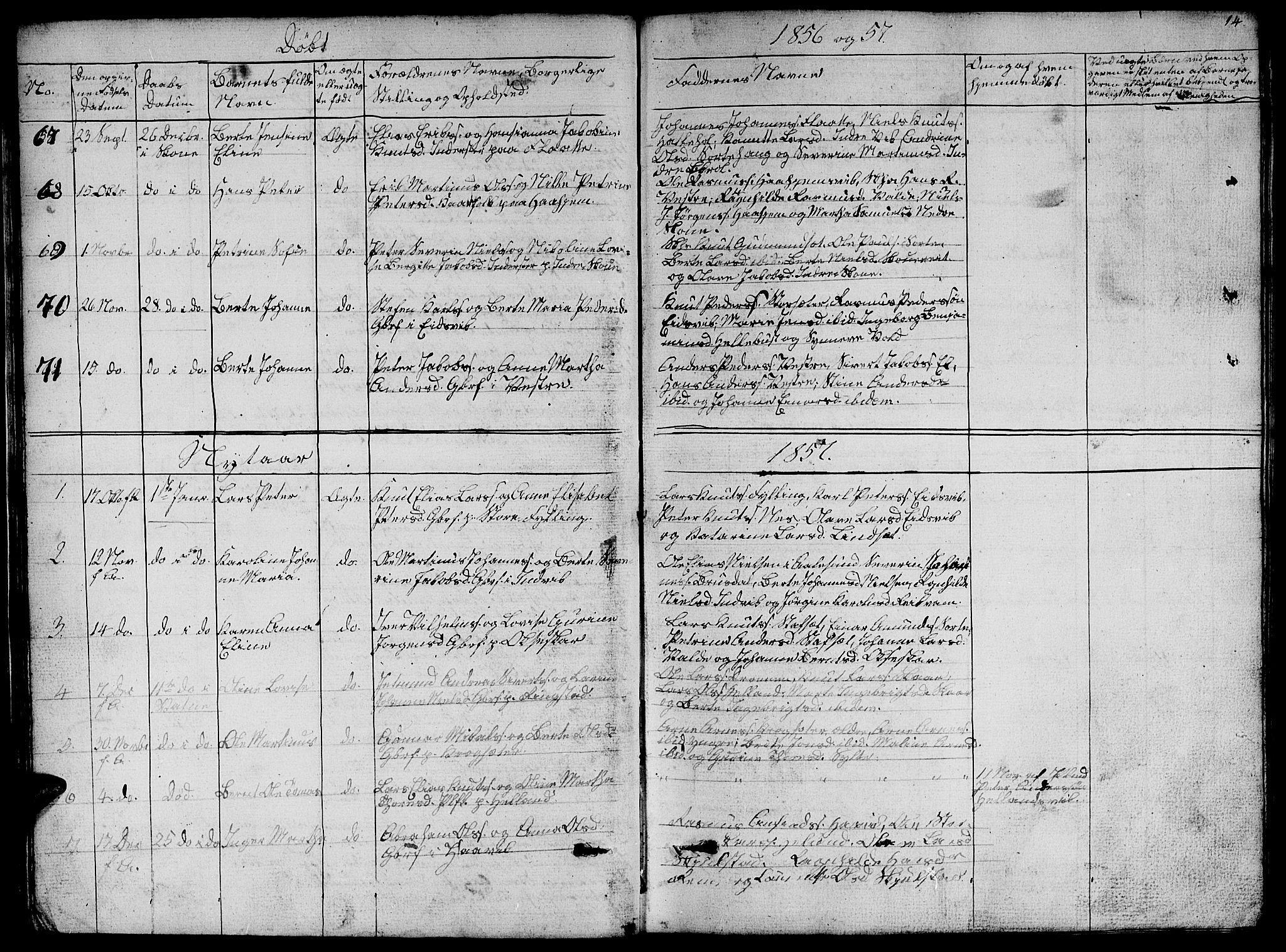 Ministerialprotokoller, klokkerbøker og fødselsregistre - Møre og Romsdal, SAT/A-1454/524/L0363: Parish register (copy) no. 524C04, 1855-1864, p. 14