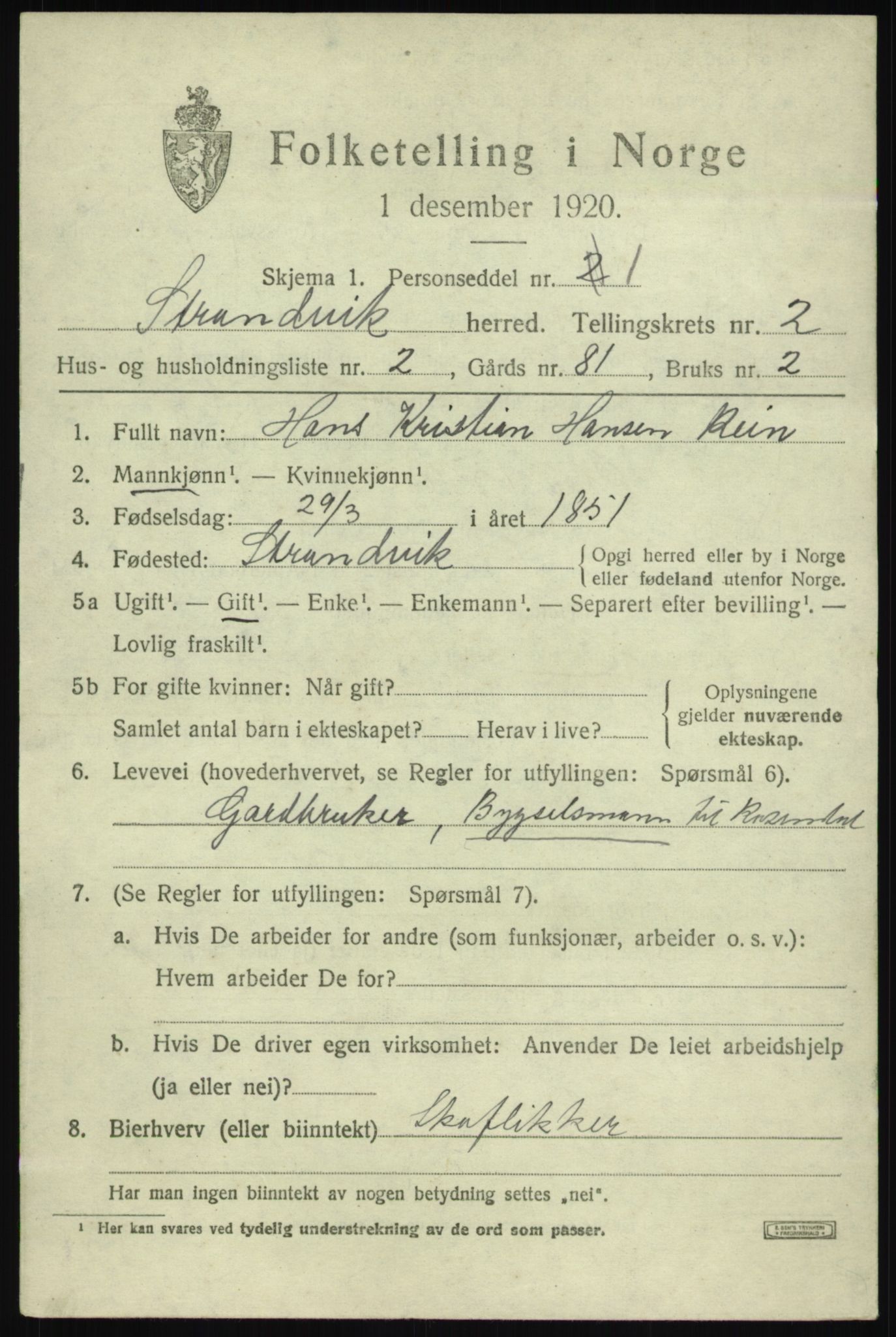 SAB, 1920 census for Strandvik, 1920, p. 1242