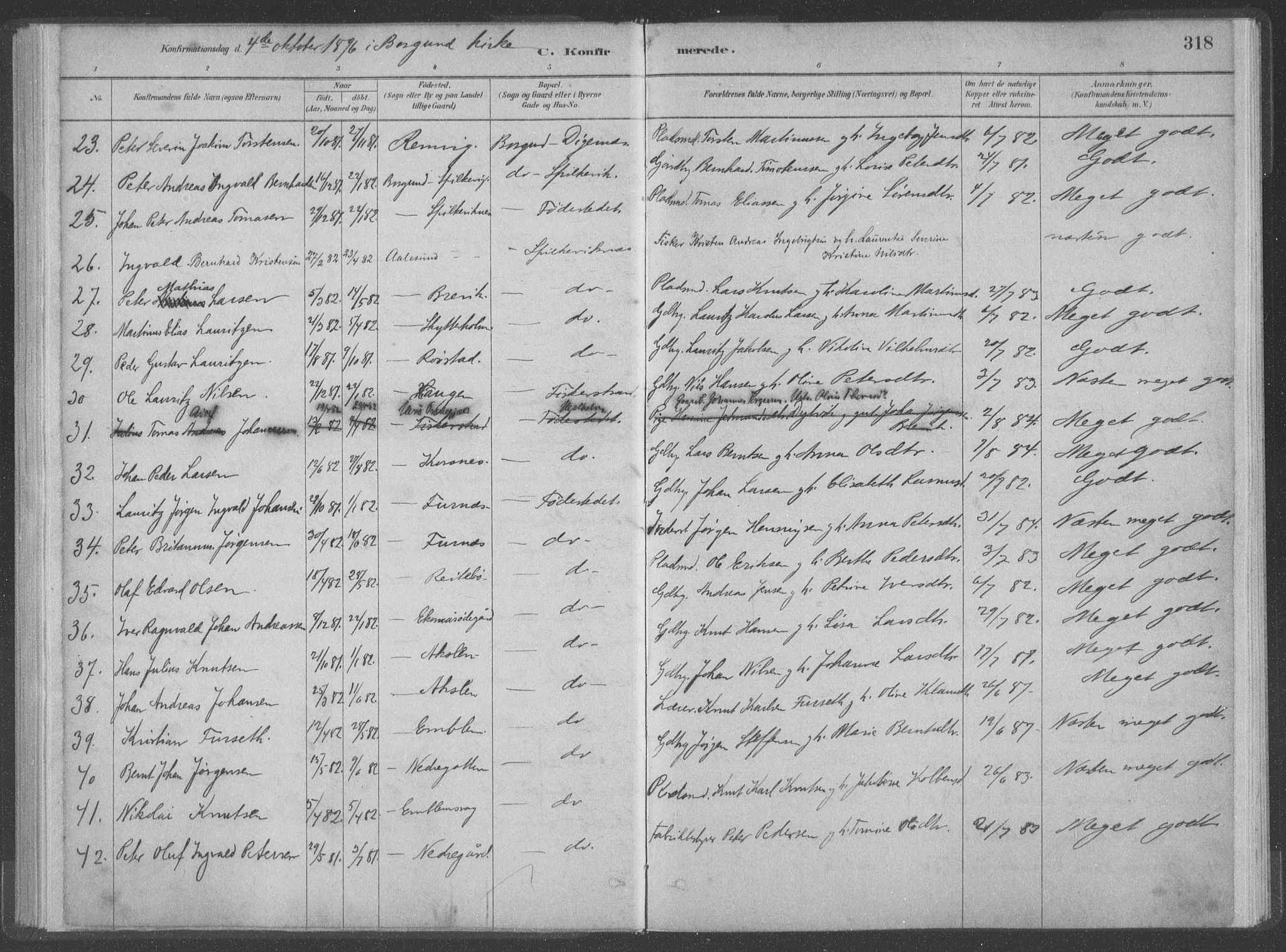 Ministerialprotokoller, klokkerbøker og fødselsregistre - Møre og Romsdal, SAT/A-1454/528/L0402: Parish register (official) no. 528A12II, 1880-1903, p. 318