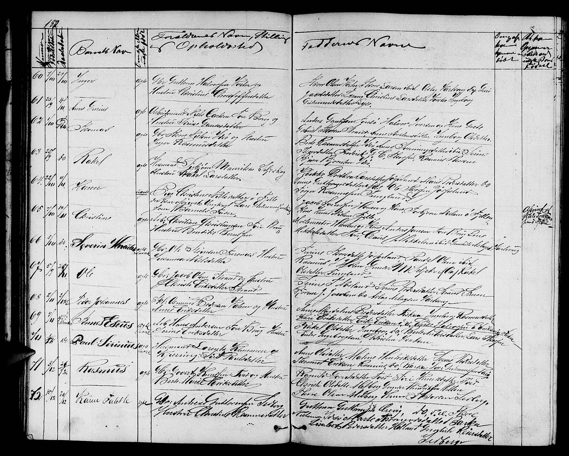 Strand sokneprestkontor, SAST/A-101828/H/Ha/Hab/L0003: Parish register (copy) no. B 3, 1855-1881, p. 182