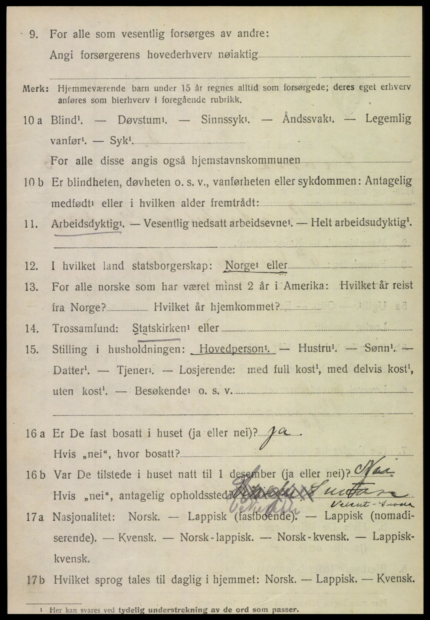 SAT, 1920 census for Snåsa, 1920, p. 1577