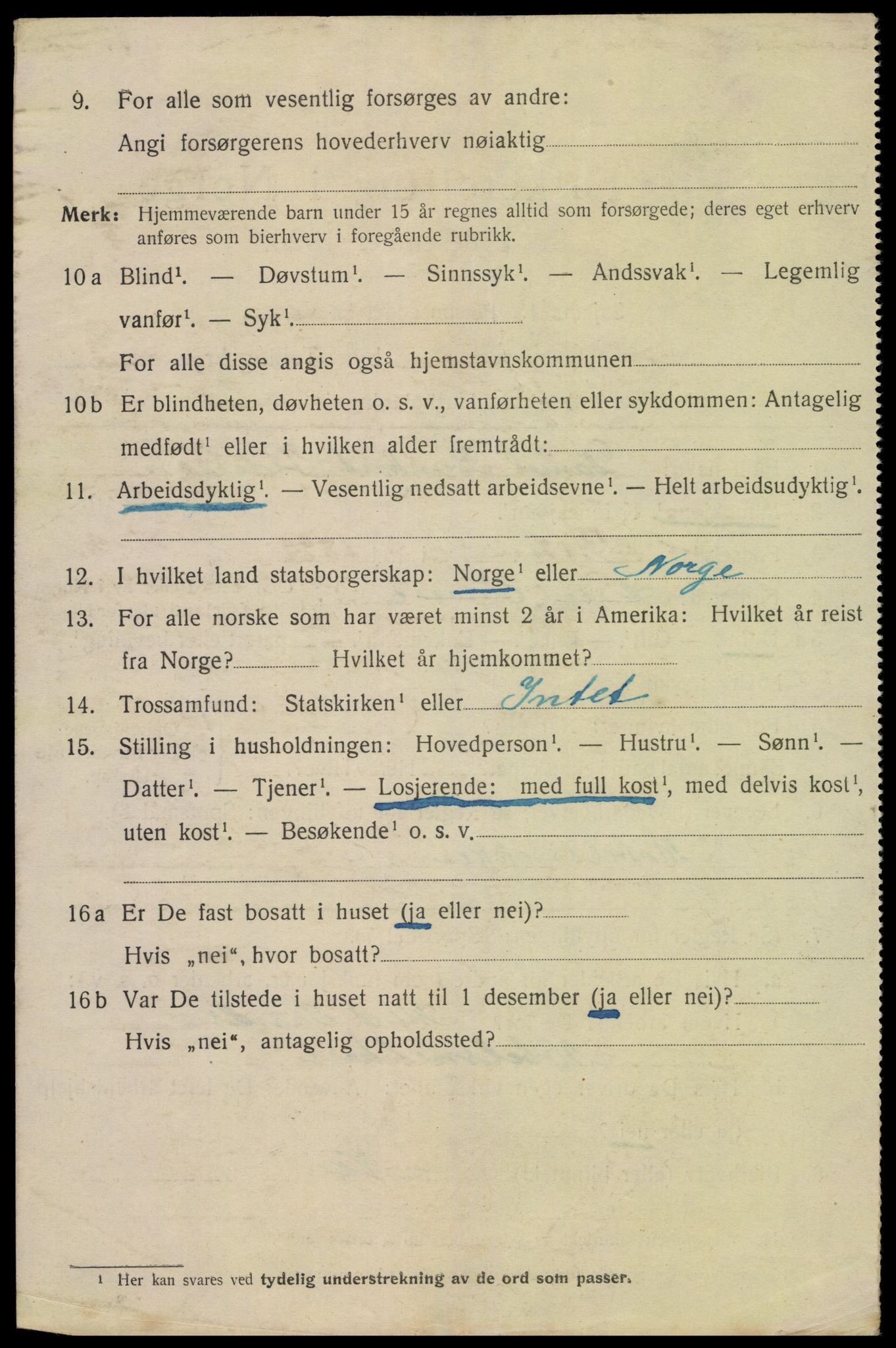 SAK, 1920 census for Flekkefjord, 1920, p. 4449