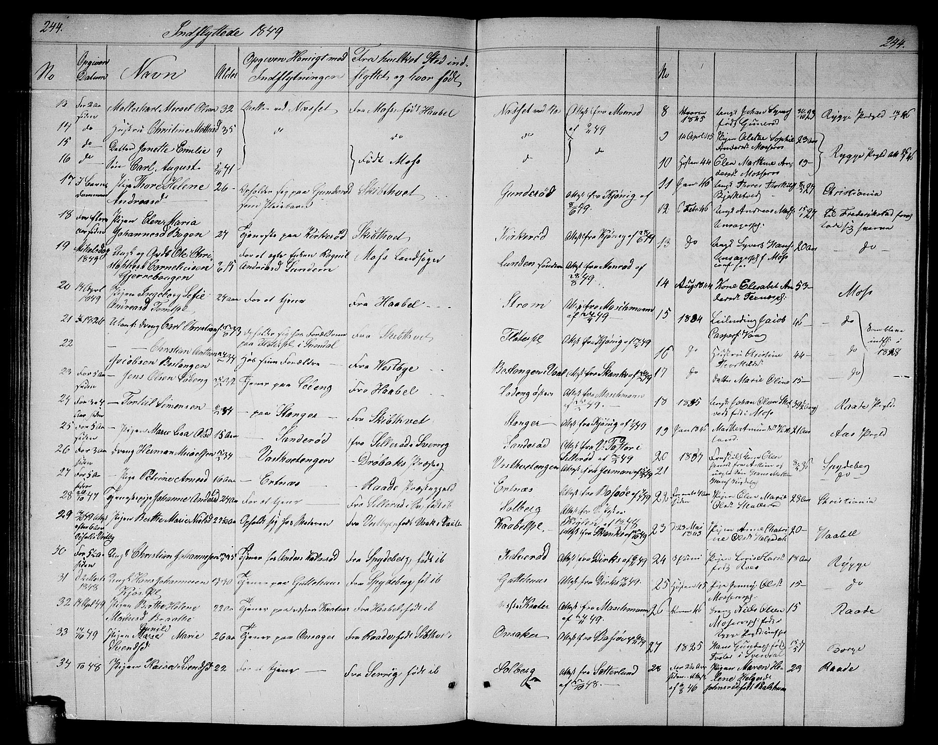 Våler prestekontor Kirkebøker, AV/SAO-A-11083/G/Ga/L0002: Parish register (copy) no. I 2, 1839-1860, p. 244