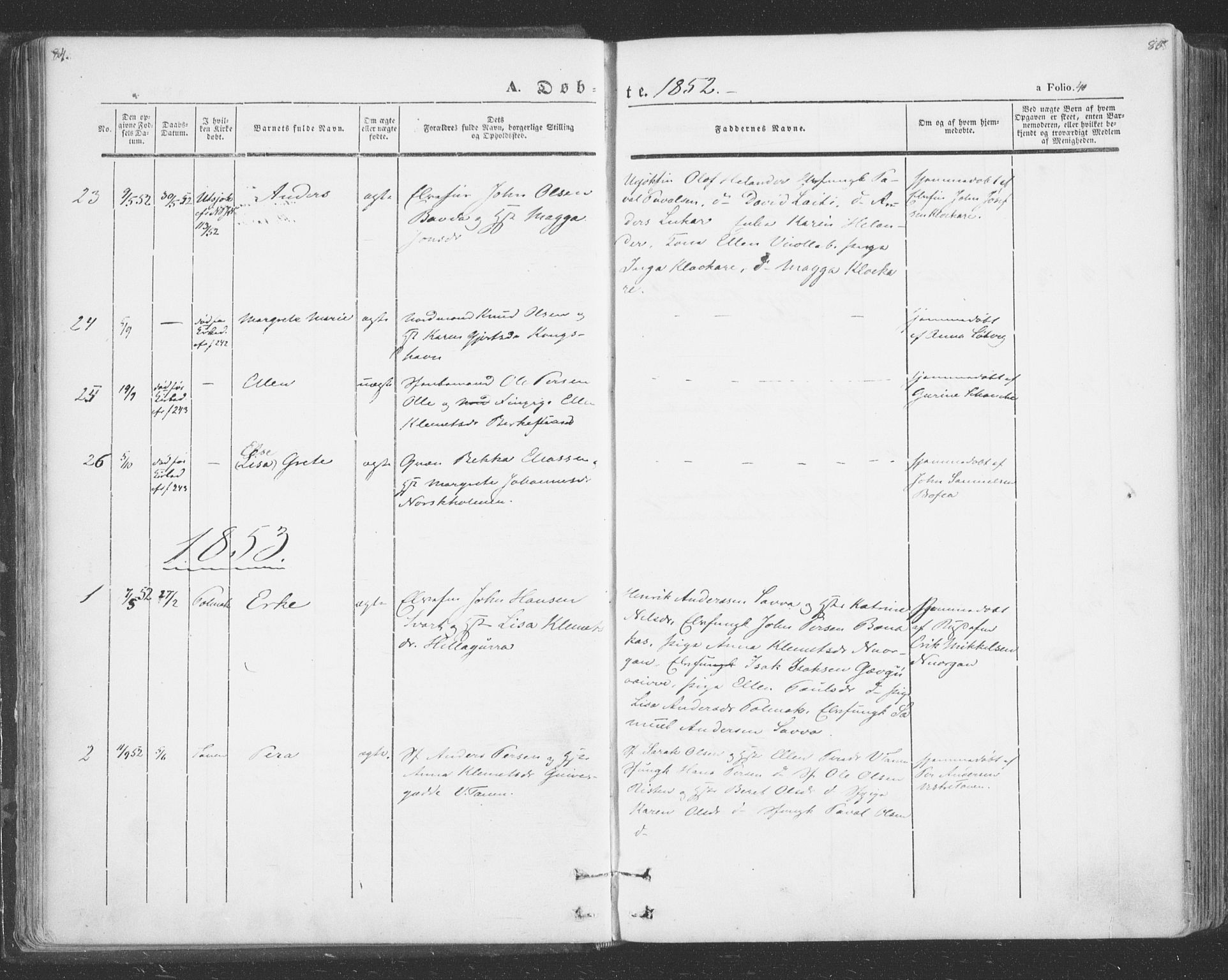 Tana sokneprestkontor, SATØ/S-1334/H/Ha/L0001kirke: Parish register (official) no. 1, 1846-1861, p. 40
