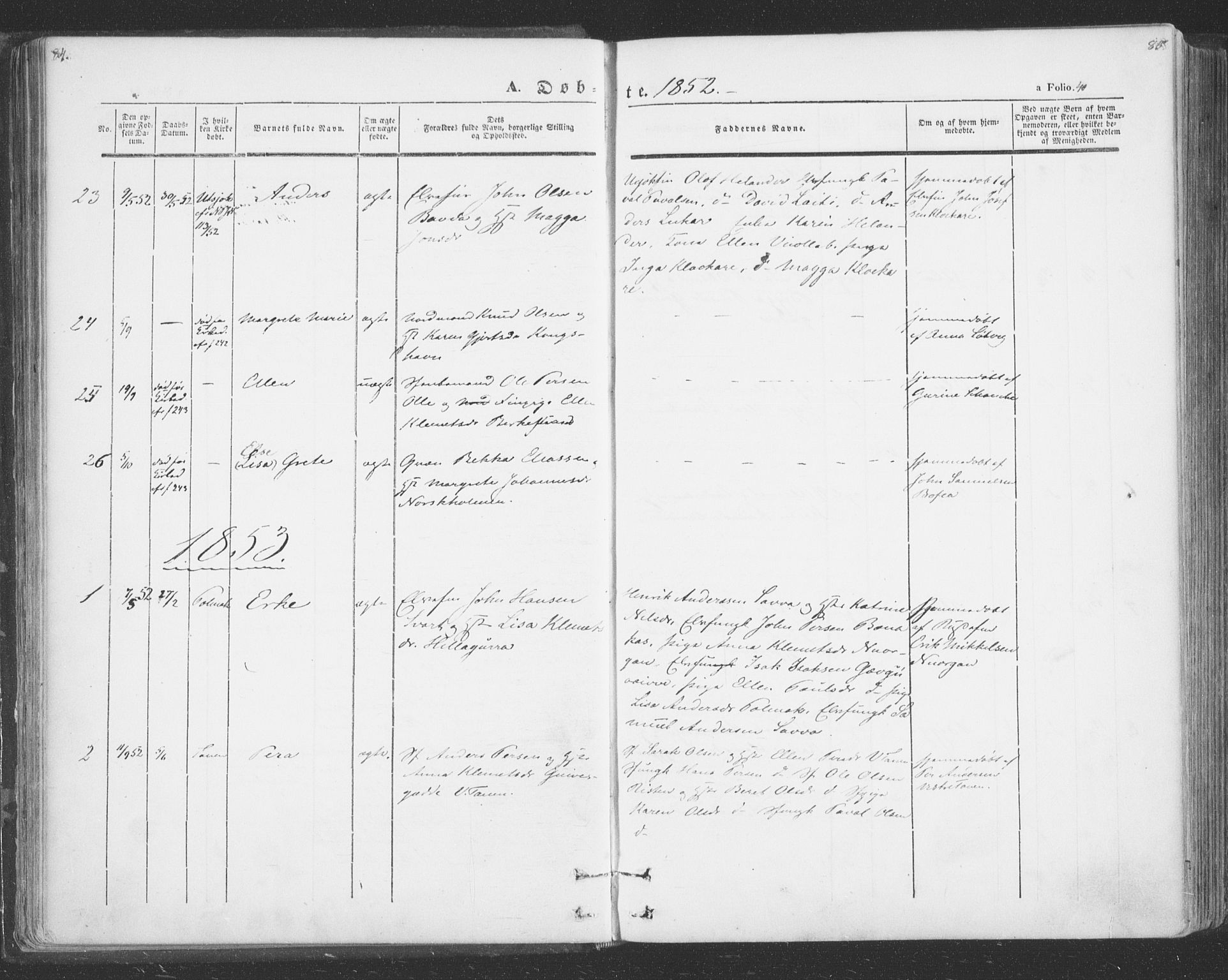 Tana sokneprestkontor, AV/SATØ-S-1334/H/Ha/L0001kirke: Parish register (official) no. 1, 1846-1861, p. 40