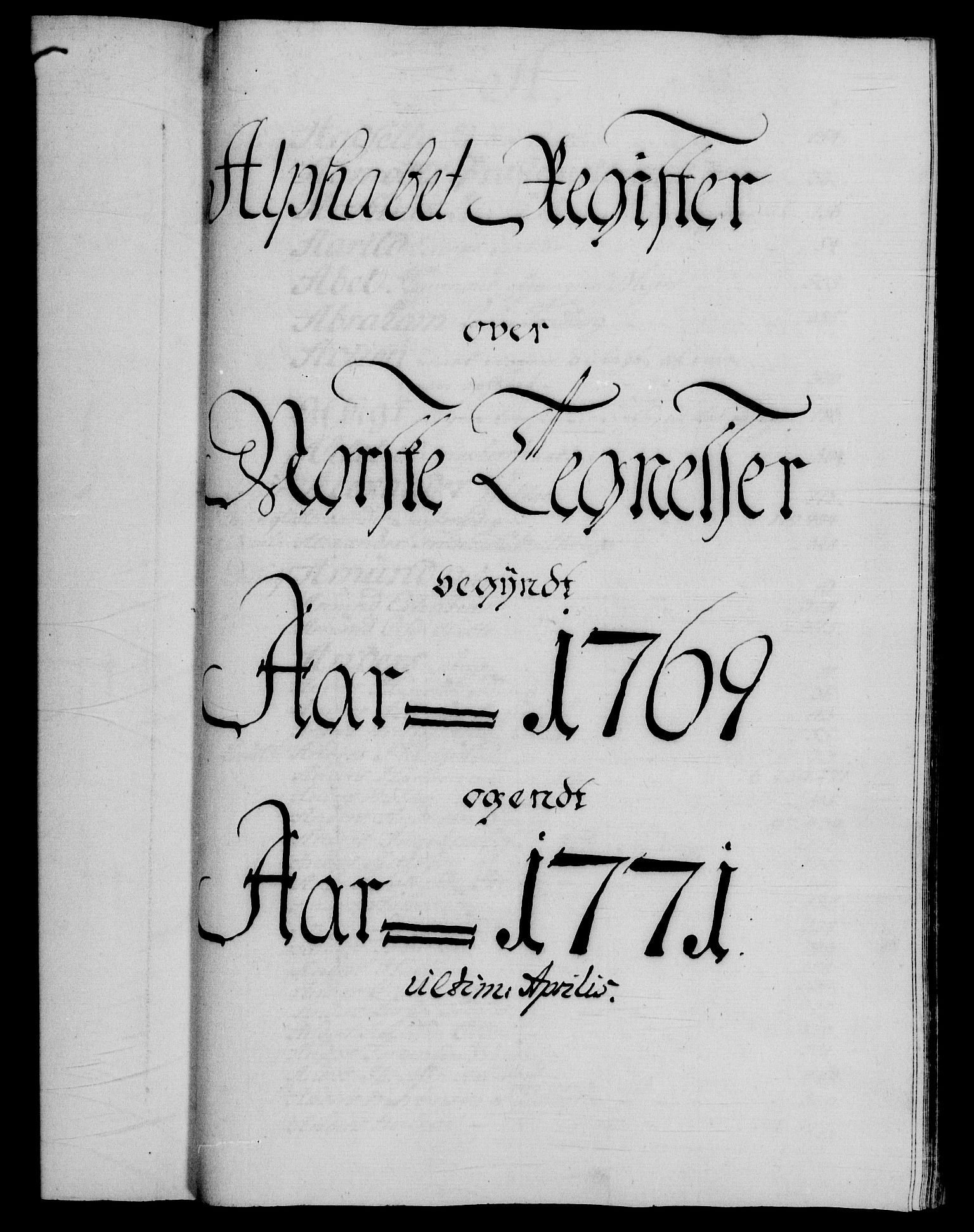 Danske Kanselli 1572-1799, RA/EA-3023/F/Fc/Fca/Fcab/L0039: Norske tegnelser, 1769-1771
