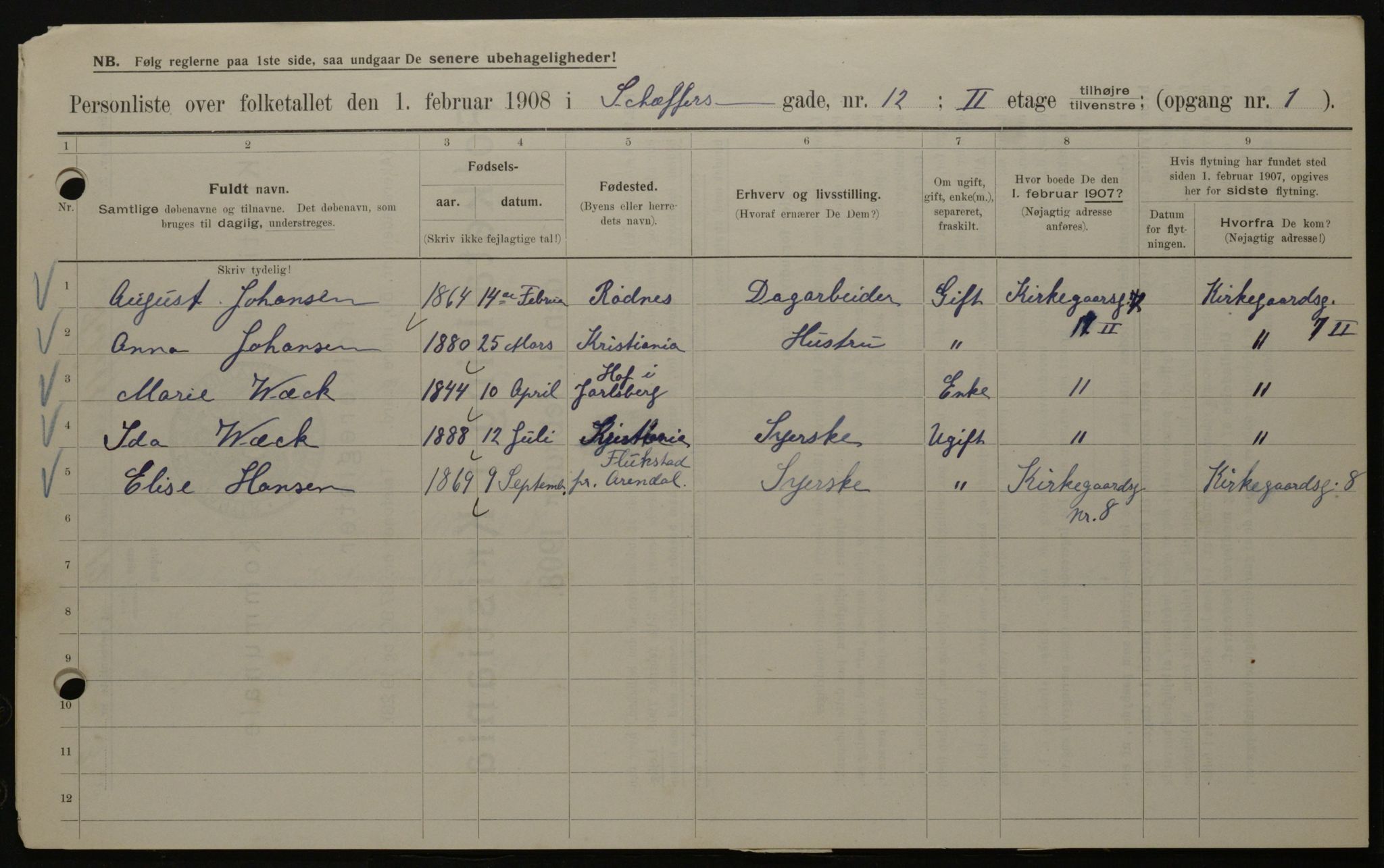 OBA, Municipal Census 1908 for Kristiania, 1908, p. 83961